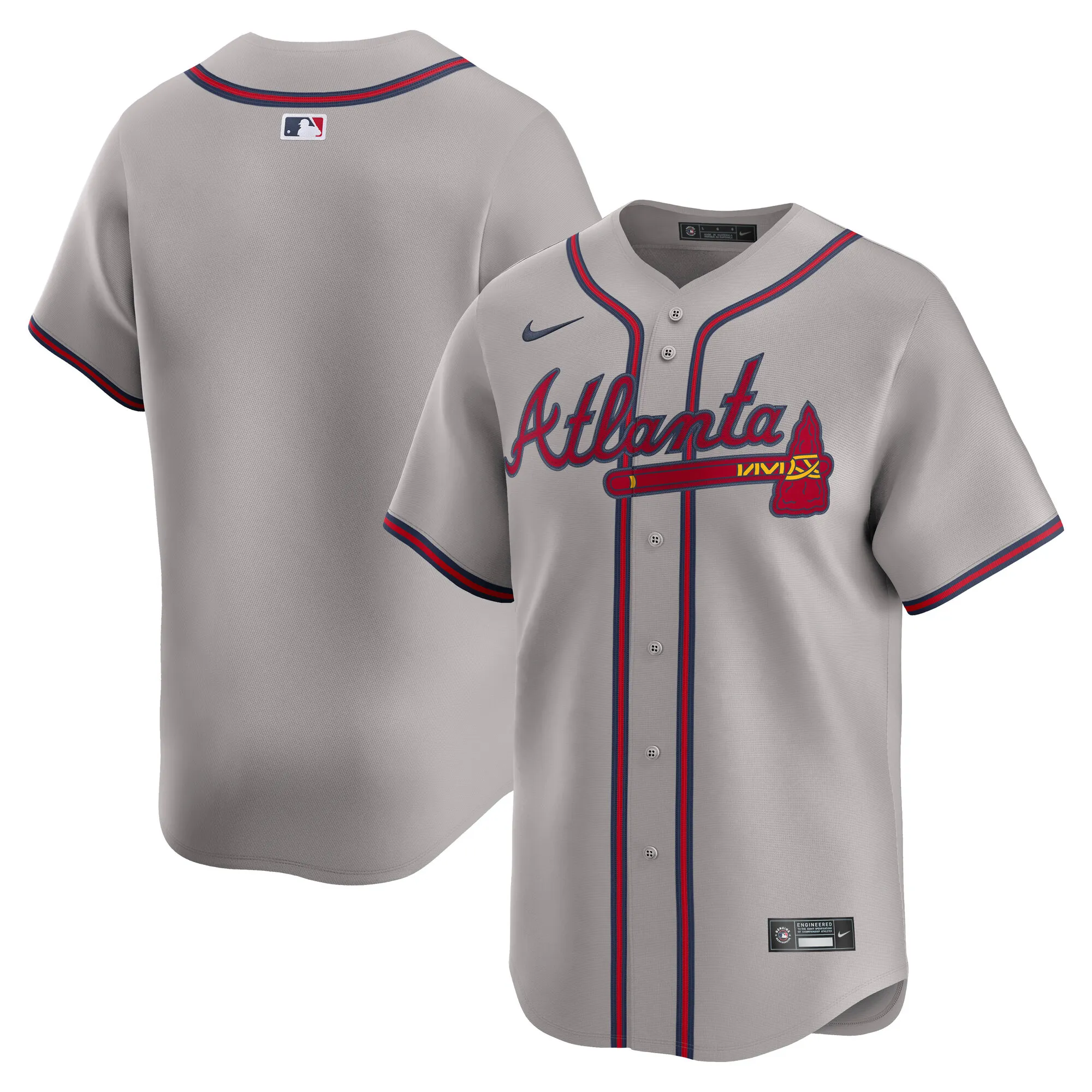 Atlanta Braves Nike Road Limited Jersey - Gray