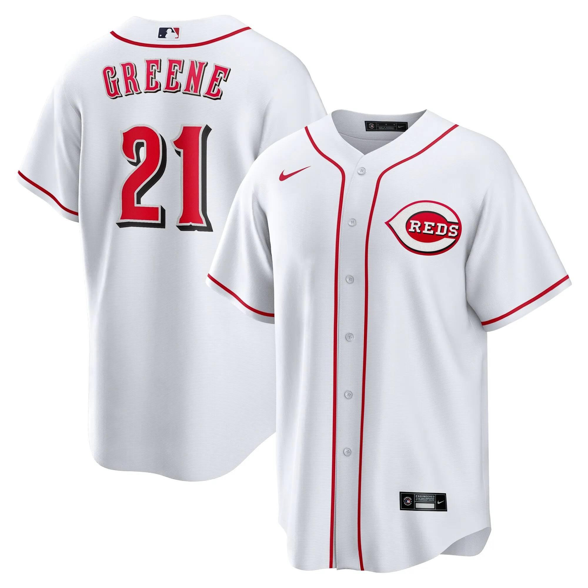 Hunter Greene Cincinnati Reds Nike Home Replica Jersey - White