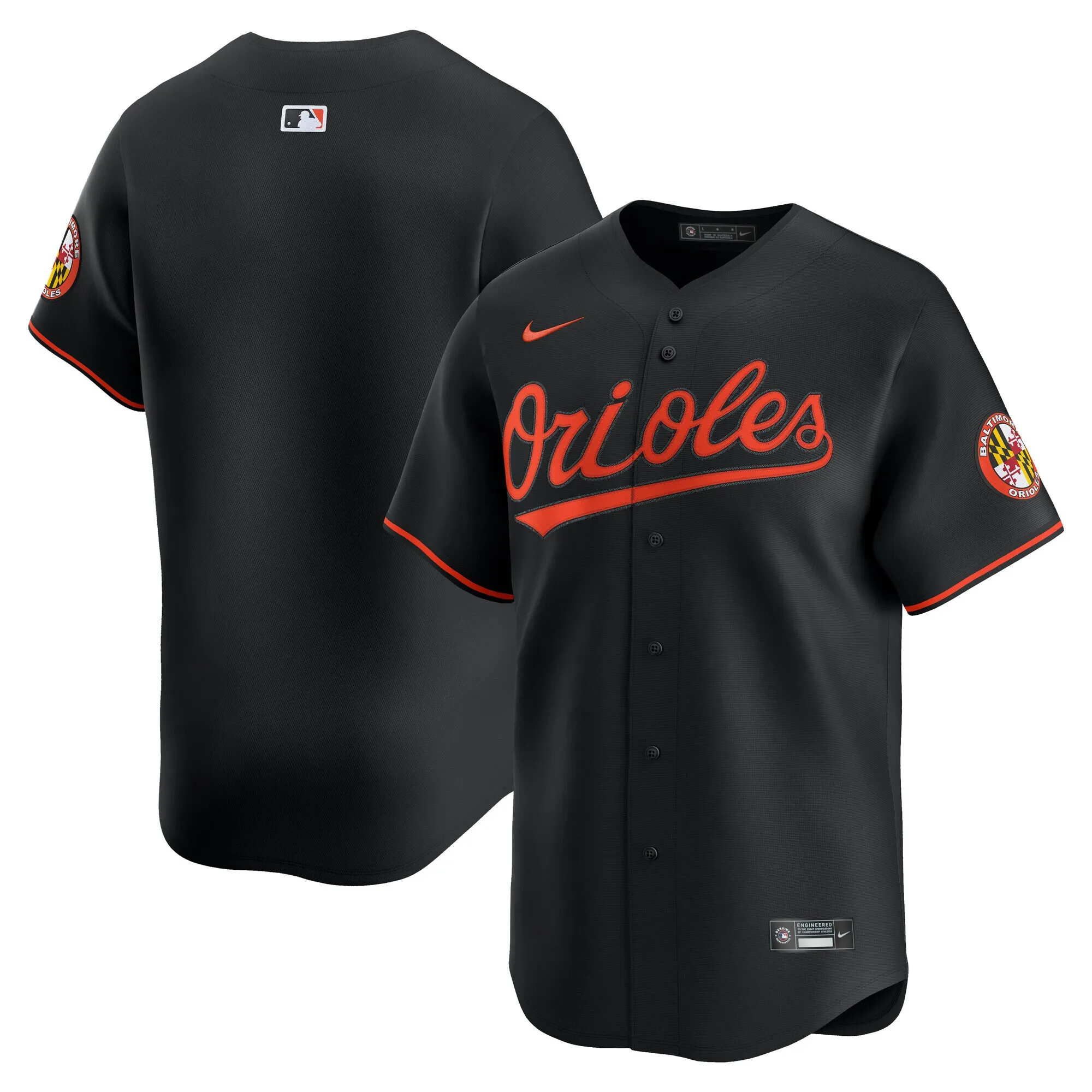 Baltimore Orioles Nike Limited Alternate Blank Replica Jersey - Black