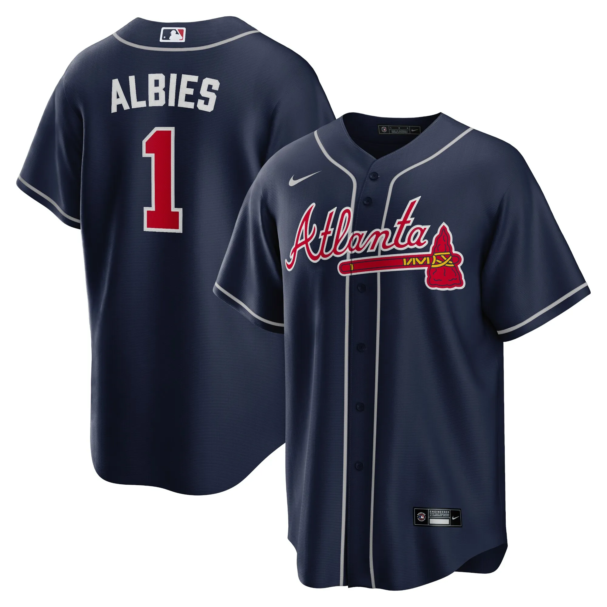 Ozzie Albies Atlanta Braves Nike Alternate Replica Player Name Jersey - Navy