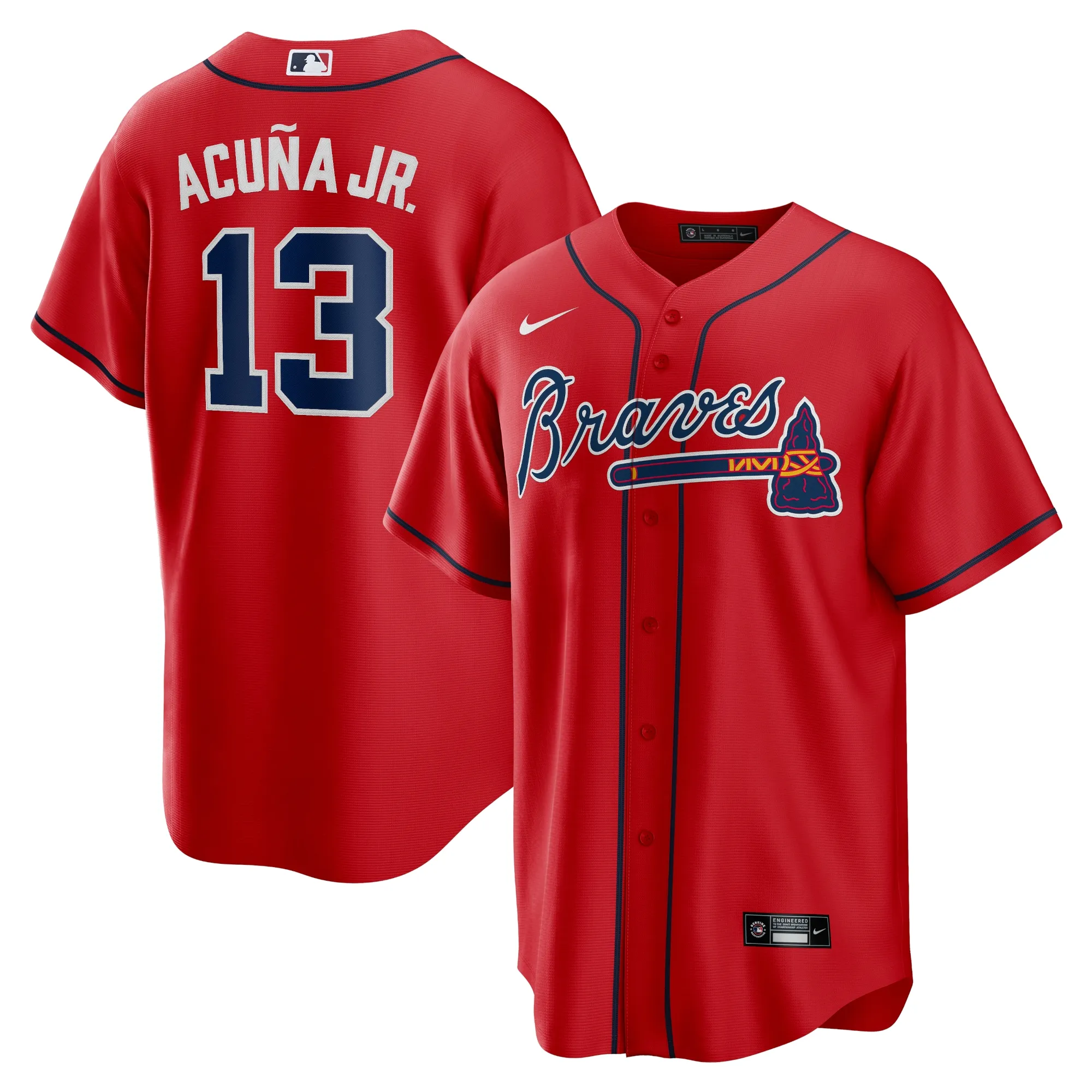 Ronald Acuña Jr. Atlanta Braves Nike Alternate 2 Replica Jersey - Red
