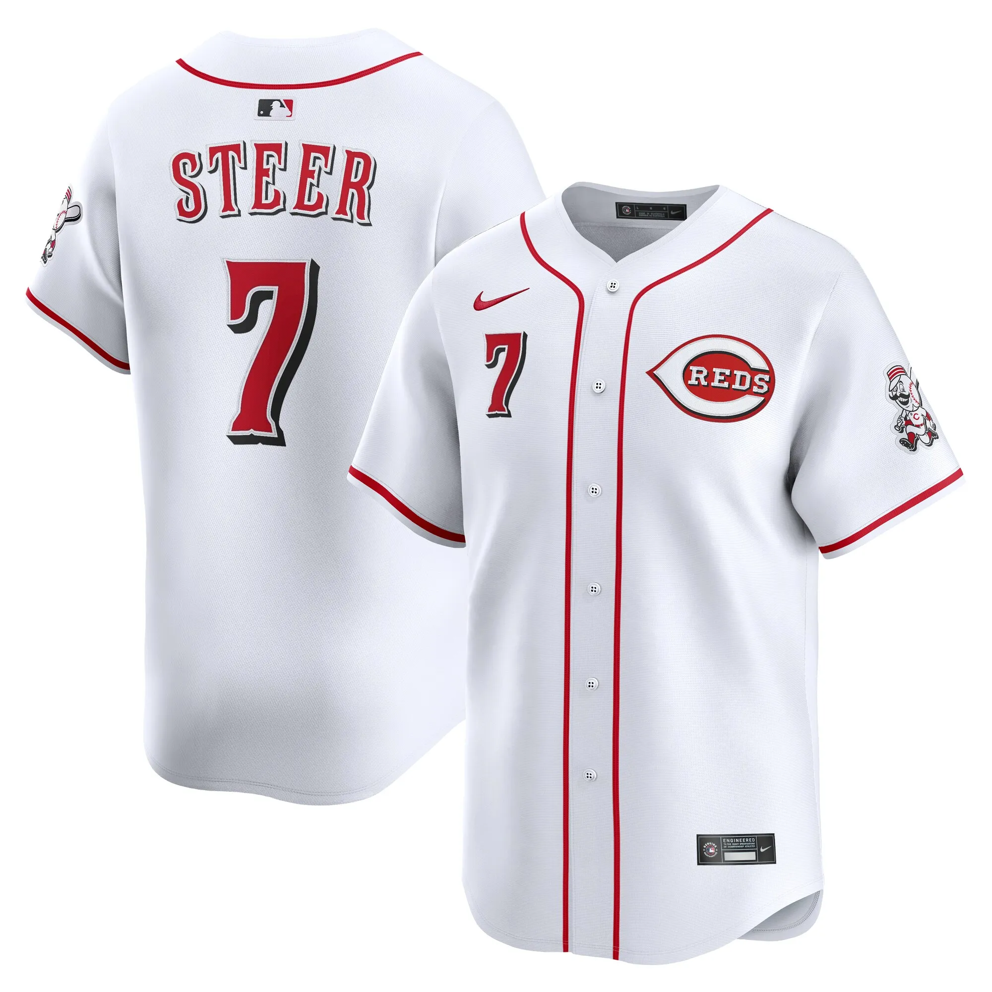 Spencer Steer Cincinnati Reds Nike Home Limited Player Jersey - White
