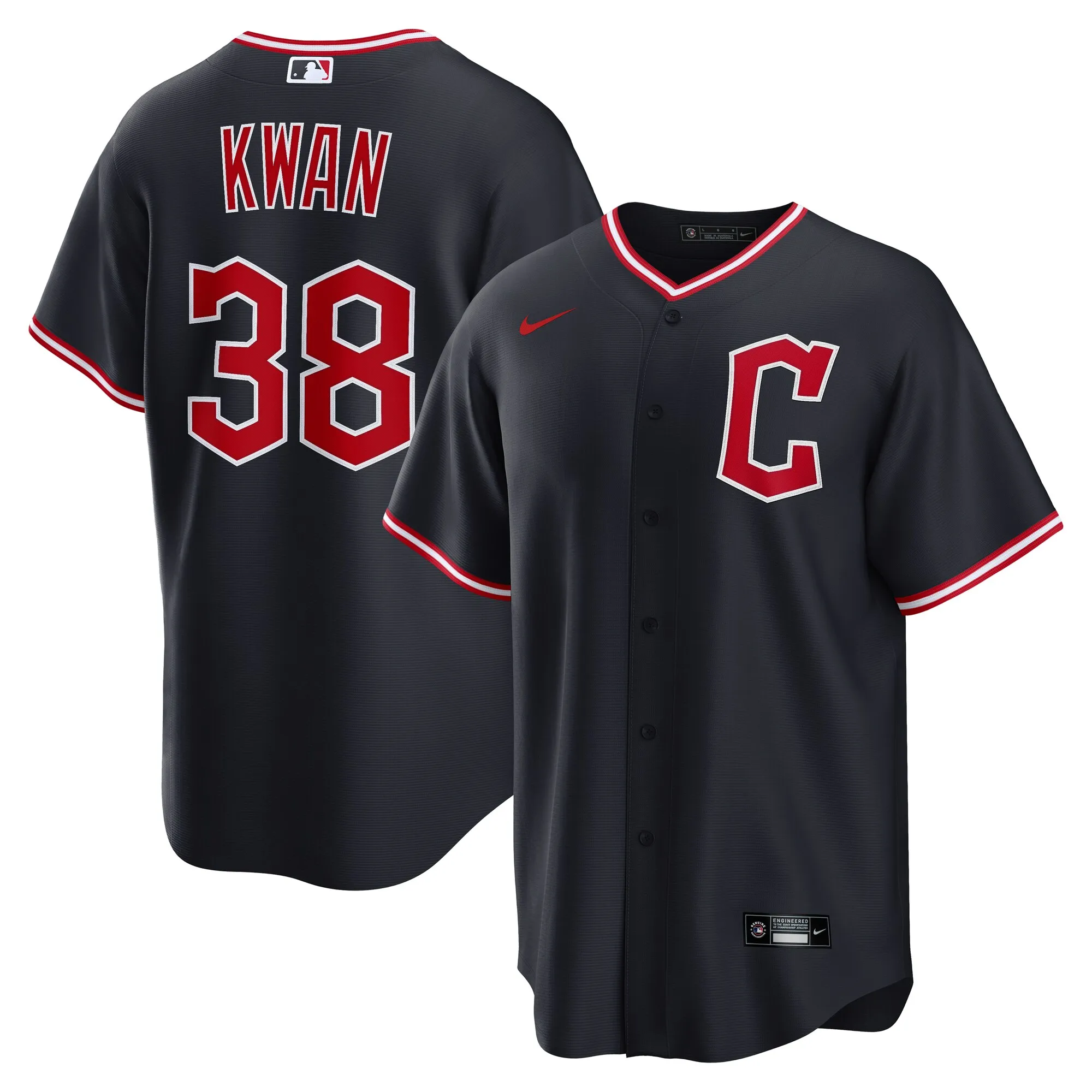 Steven Kwan Cleveland Guardians Nike Alternate Replica Jersey - Navy