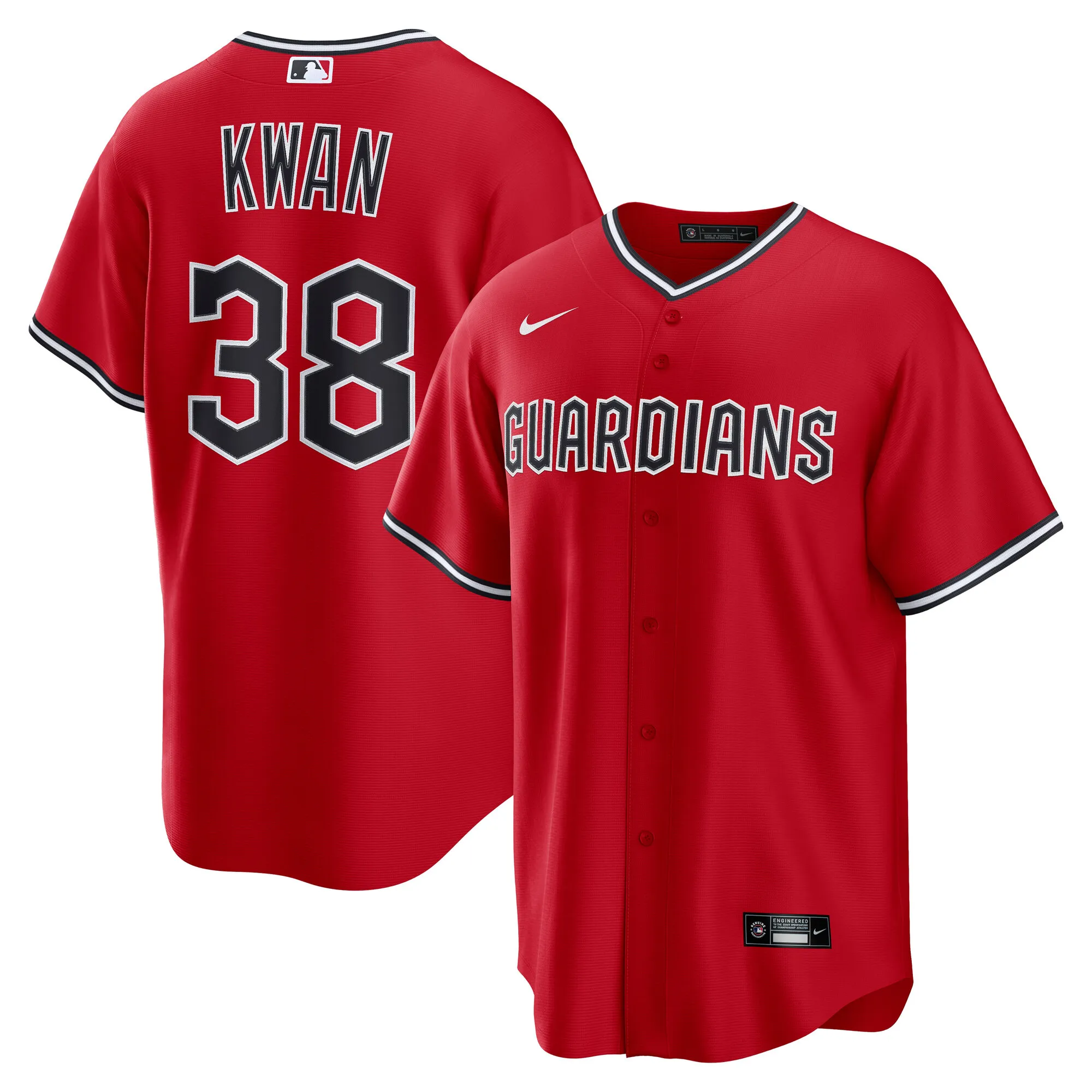 Steven Kwan Cleveland Guardians Nike Alternate 2 Replica Jersey - Red
