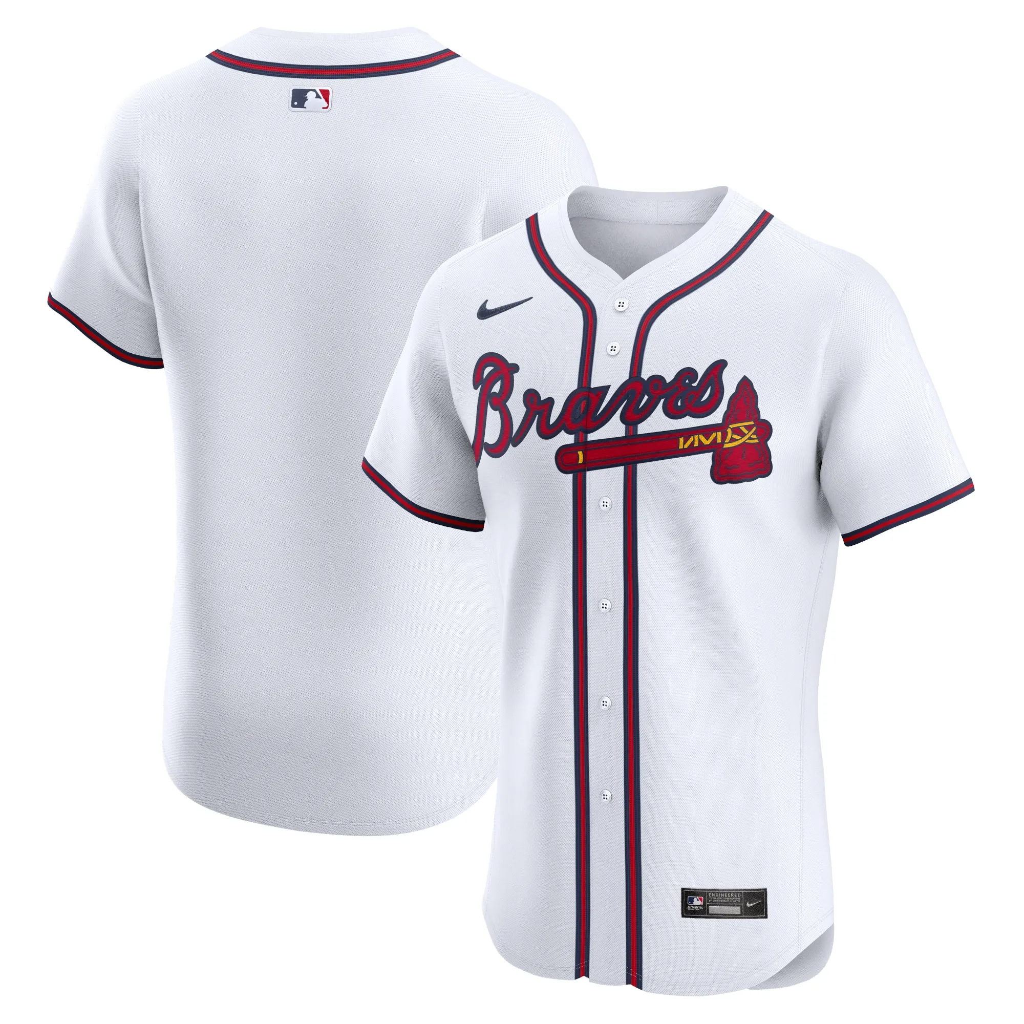 Atlanta Braves Nike Home Elite Jersey - White
