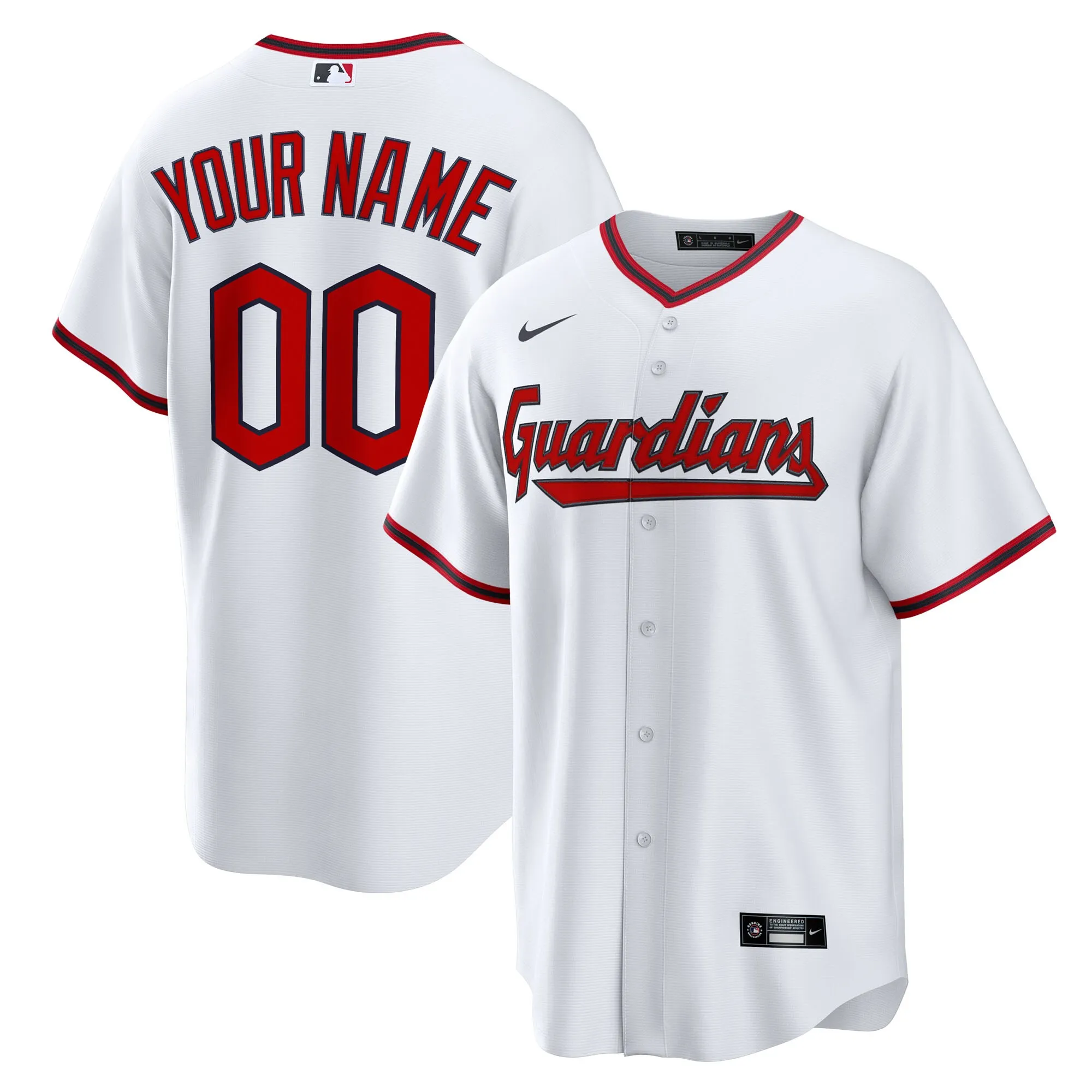 Cleveland Guardians Nike Home Custom Replica Jersey - White