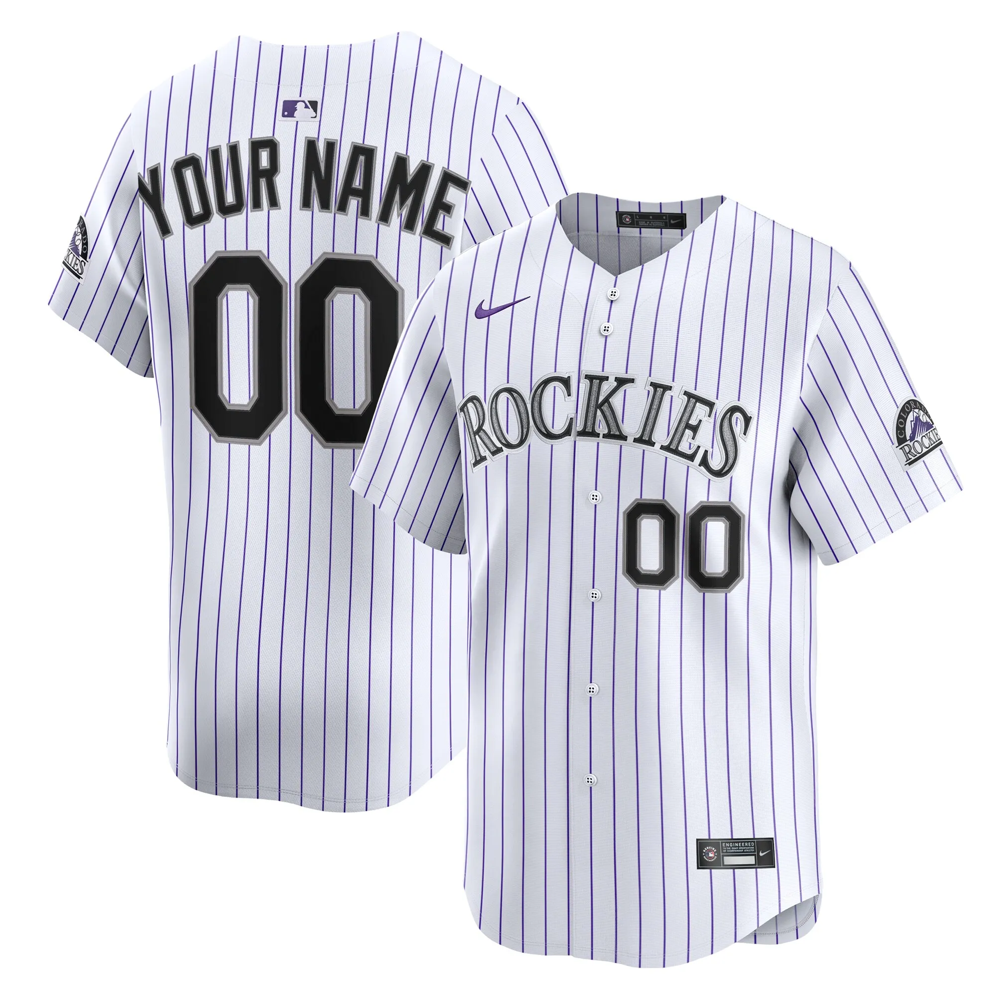 Colorado Rockies Nike Home Limited Custom Jersey - White