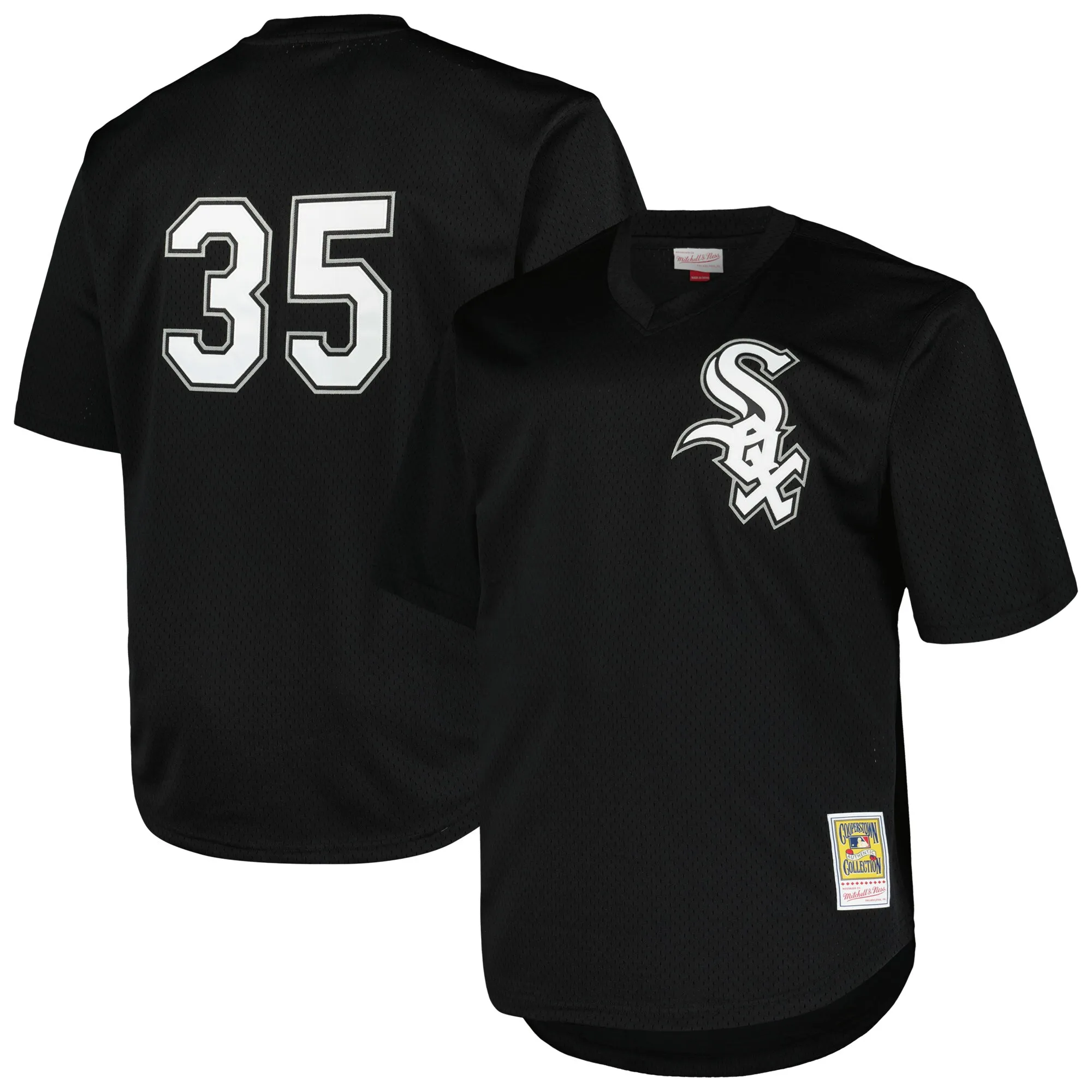 Frank Thomas Chicago White Sox Profile Big & Tall Cooperstown Collection Mesh Batting Practice Jersey - Black