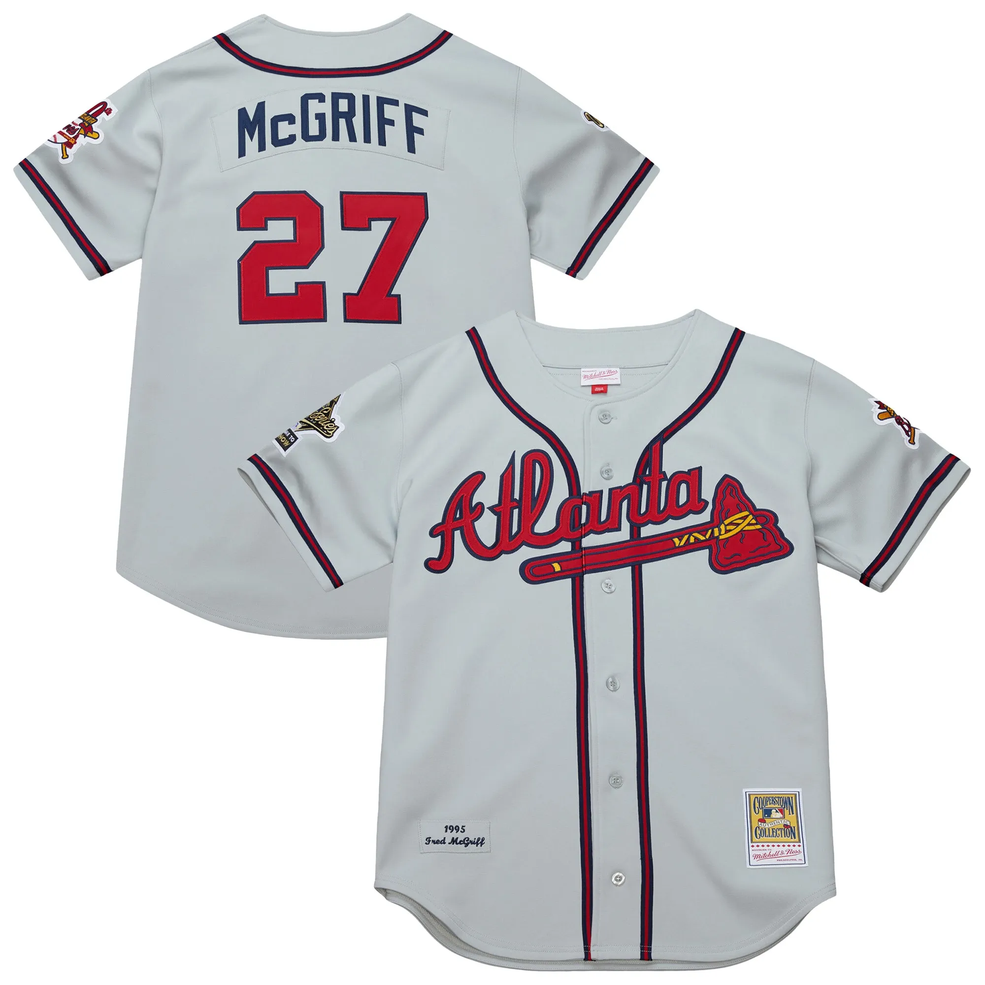 Fred McGriff Atlanta Braves Mitchell & Ness 1995 Throwback Authentic Jersey - Gray