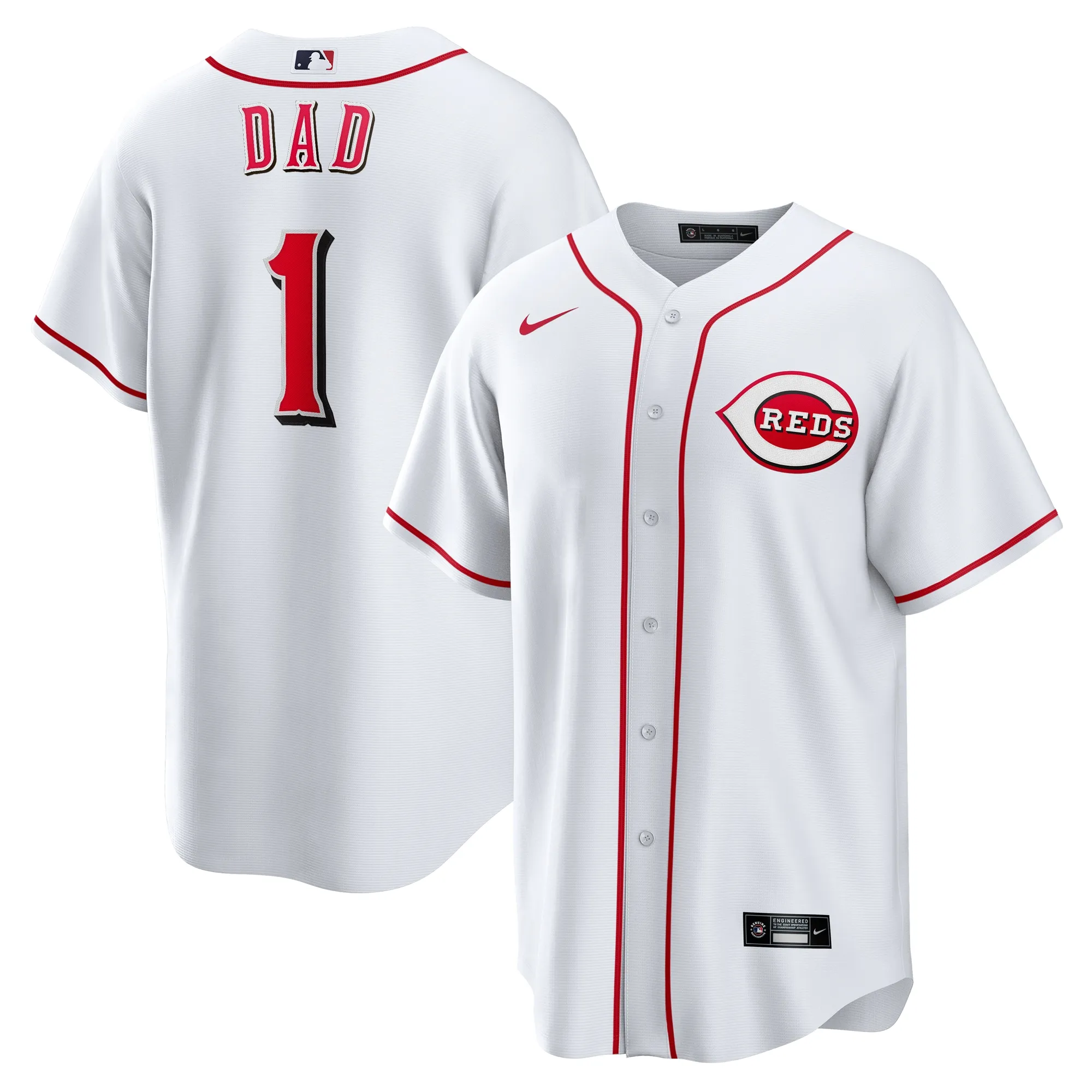 Cincinnati Reds Nike #1 Dad Home Replica Jersey - White