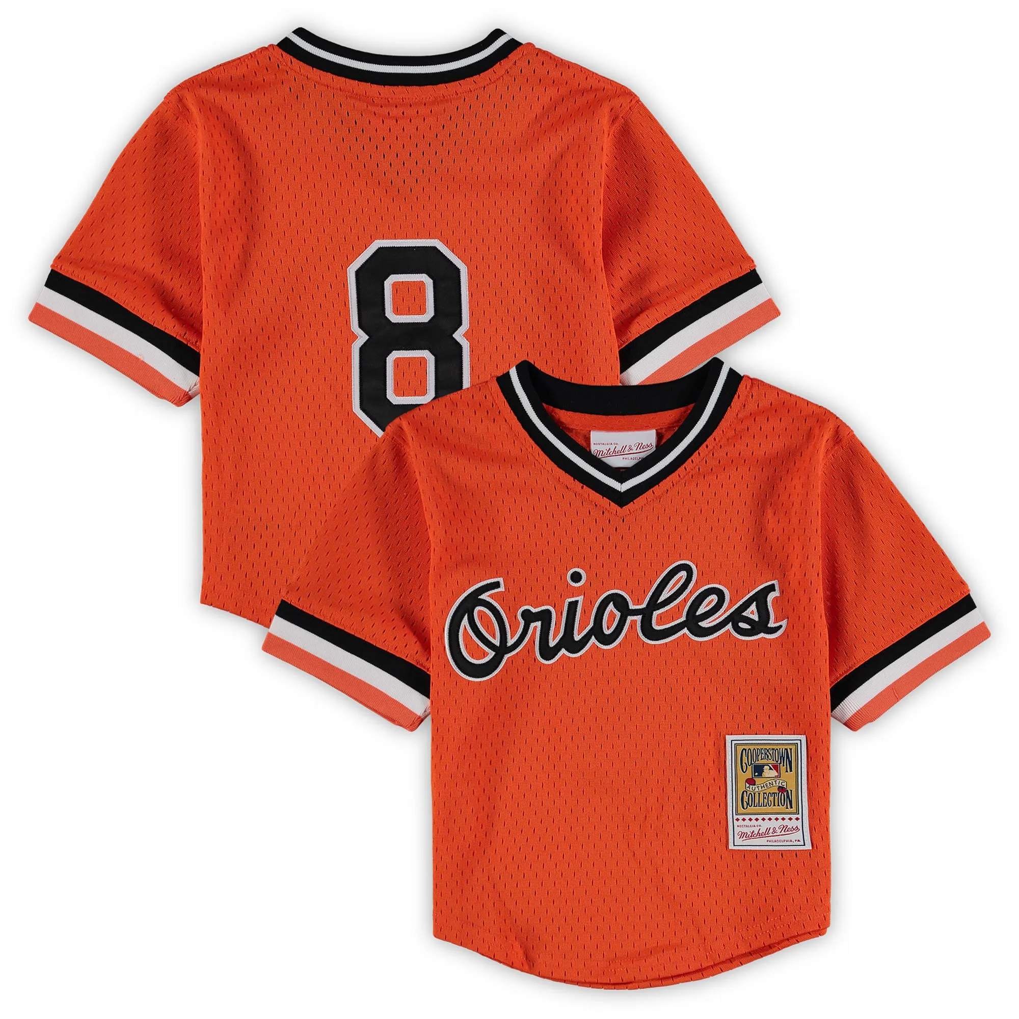 Cal Ripken Jr. Baltimore Orioles Mitchell & Ness Preschool & Toddler Cooperstown Collection Mesh Batting Practice Jersey - Orange