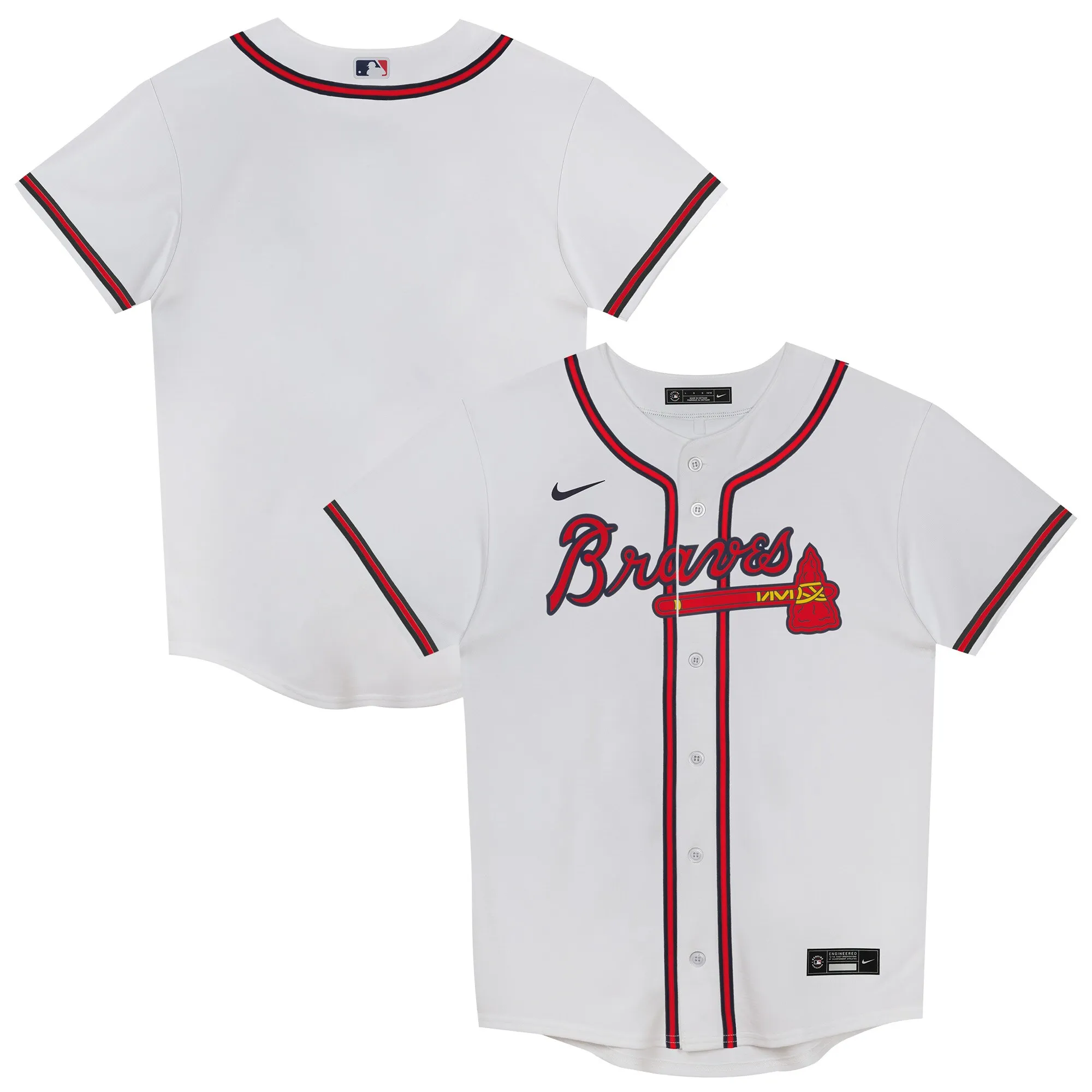 Atlanta Braves Preschool Home Blank Replica Jersey - White