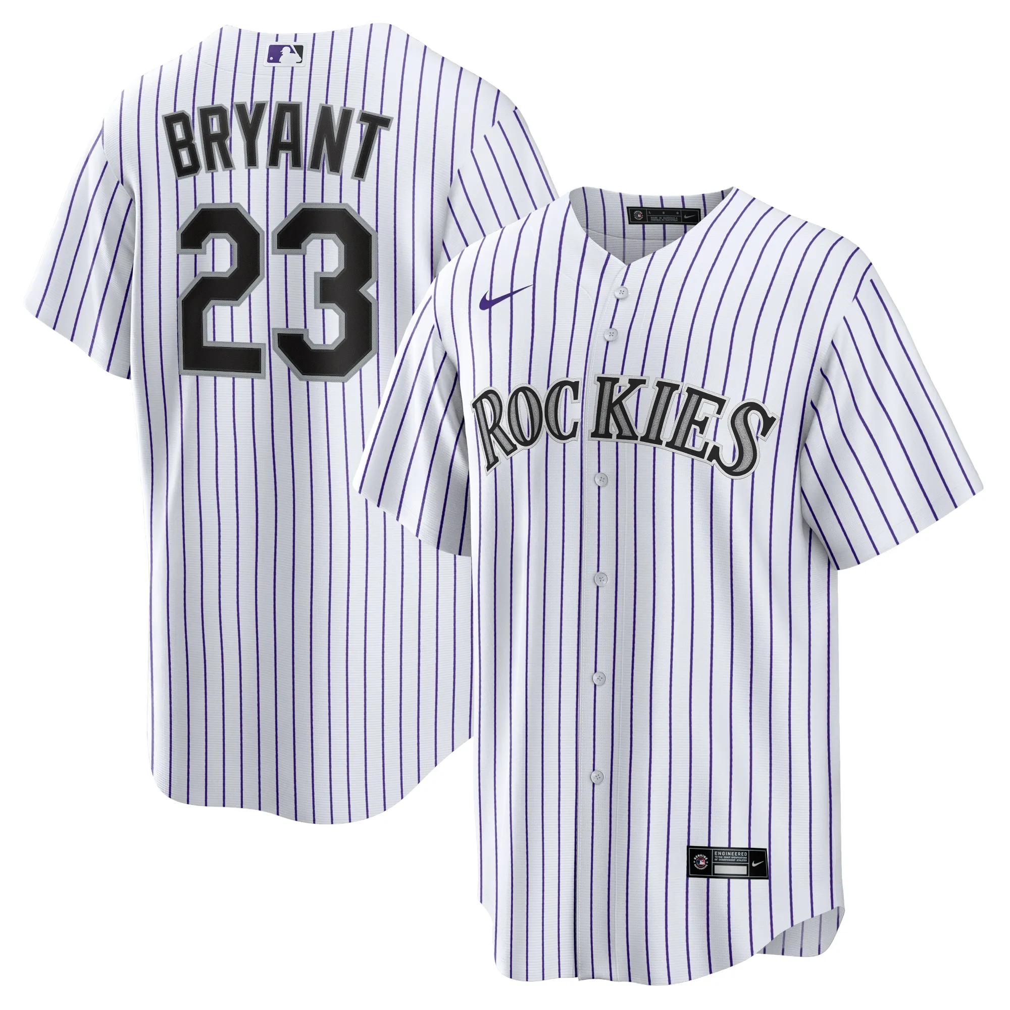 Kris Bryant Colorado Rockies Nike Replica Player Jersey - White-Purple