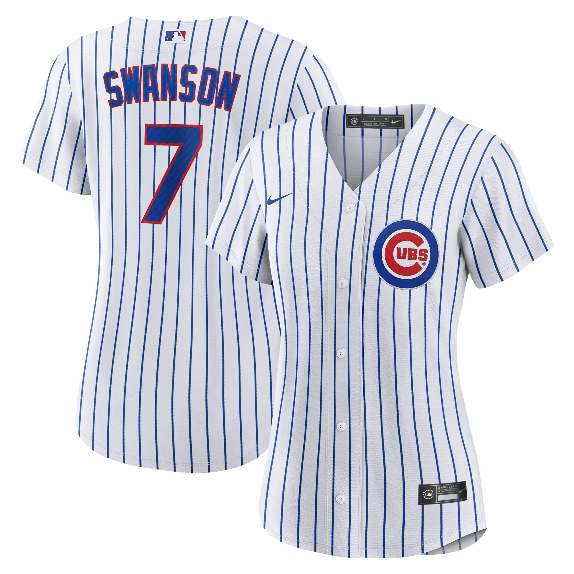 Dansby Swanson Chicago Cubs Nike Women's Home Replica Player Jersey - White-Royal