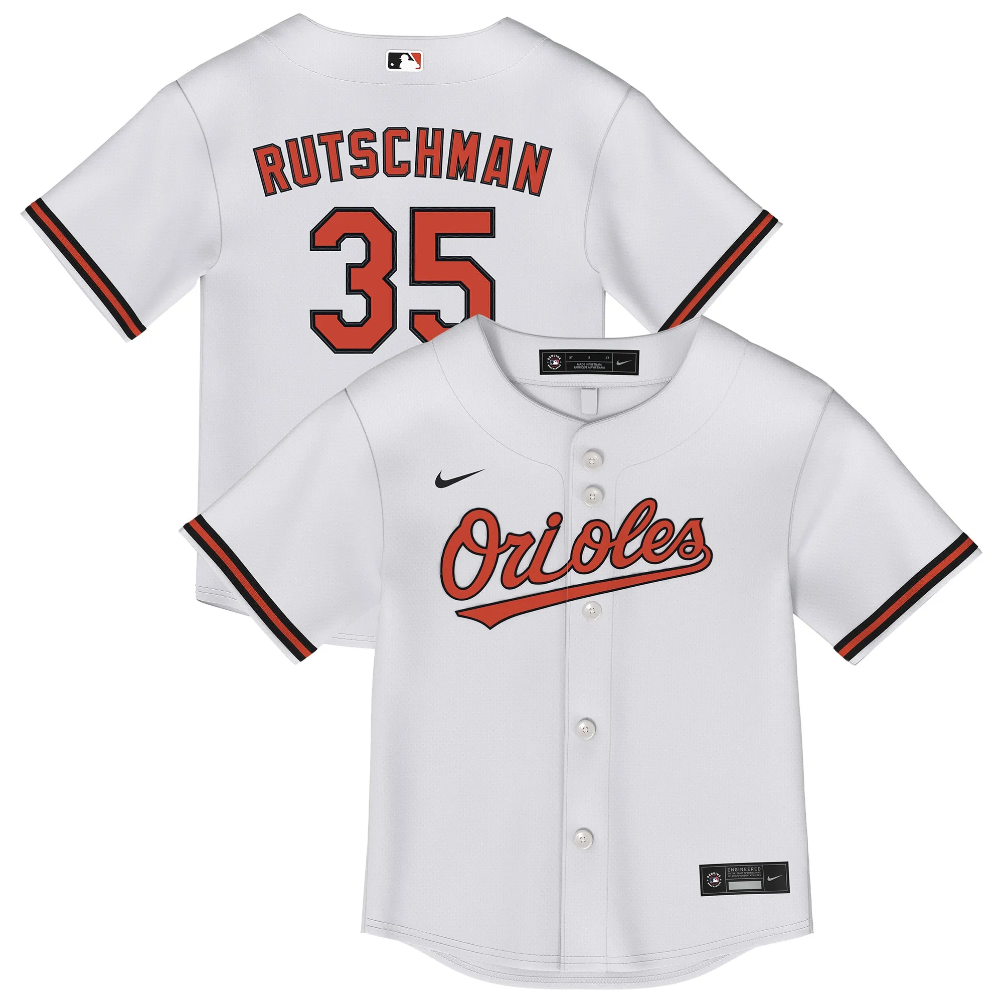 Adley Rutschman Baltimore Orioles Nike Toddler Home Replica Jersey - White