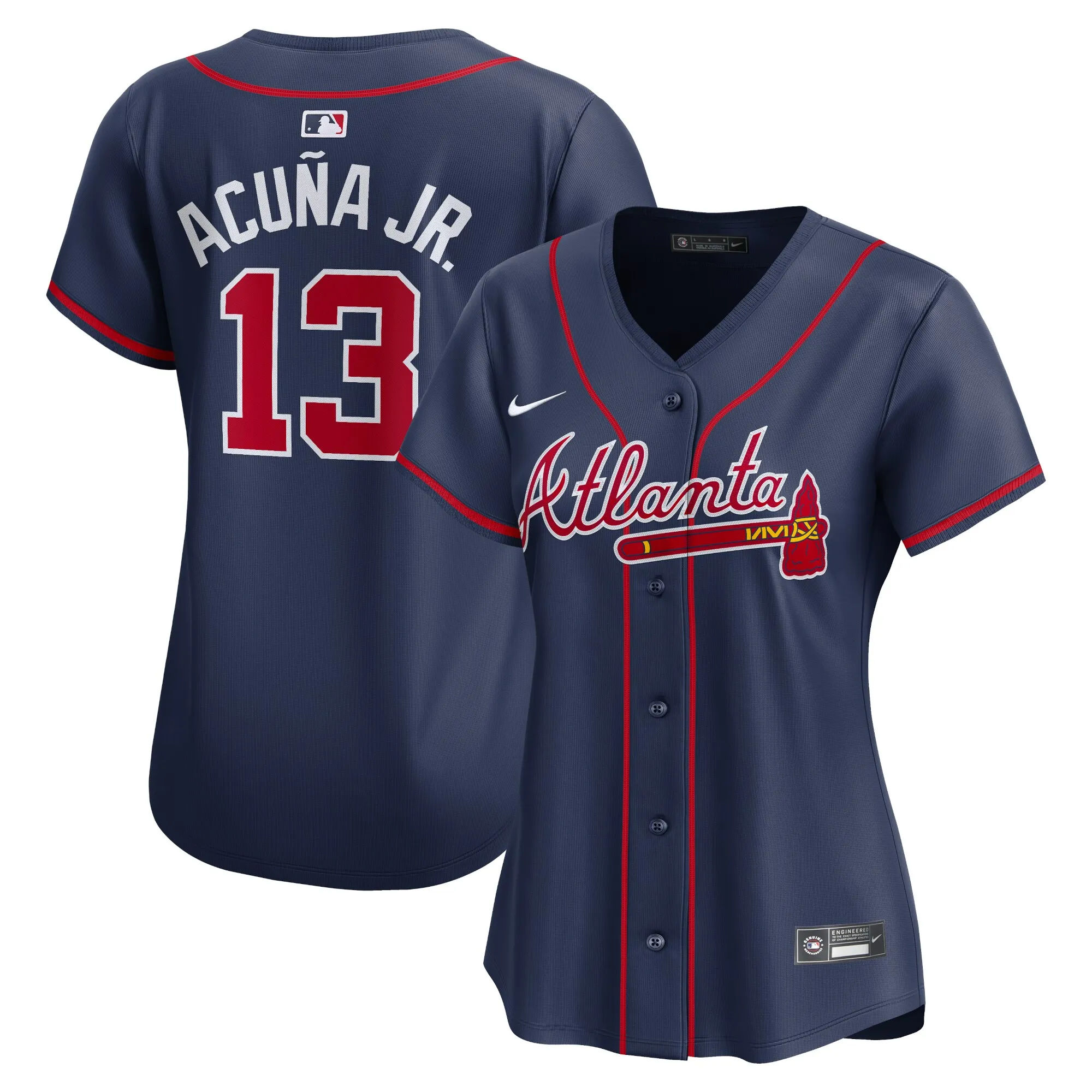 Ronald Acuña Jr. Atlanta Braves Nike Women's Alternate Limited Player Jersey – Navy