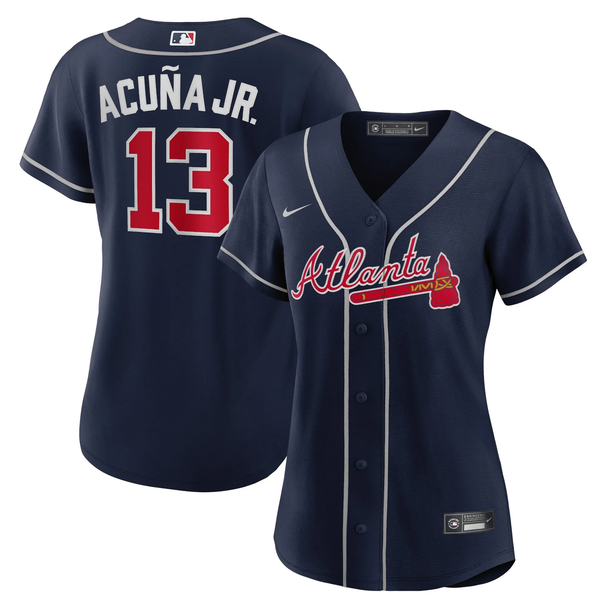 Ronald Acuña Jr. Atlanta Braves Nike Women's Alternate Replica Player Jersey - Navy