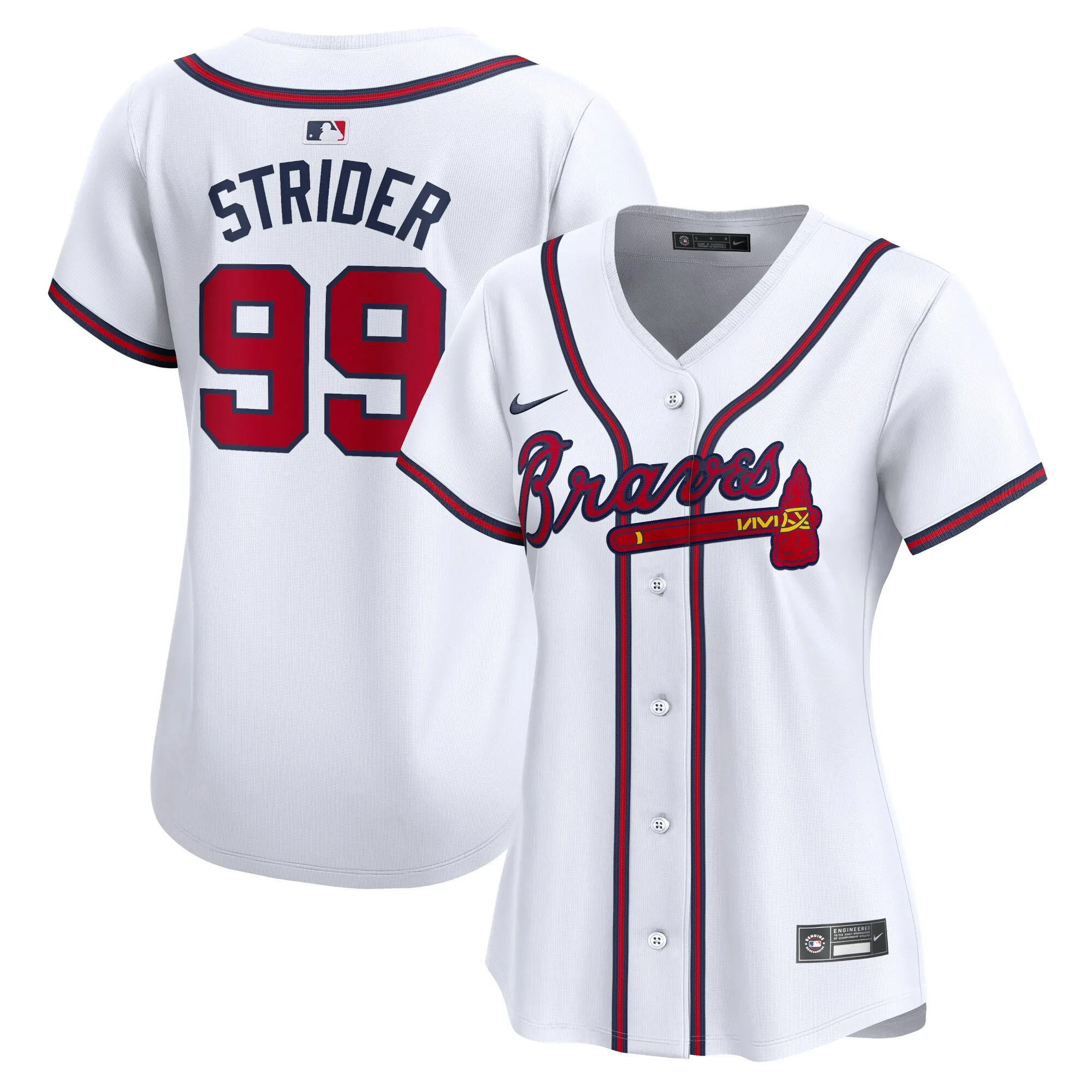 Spencer Strider Atlanta Braves Nike Women's Home Limited Player Jersey - White