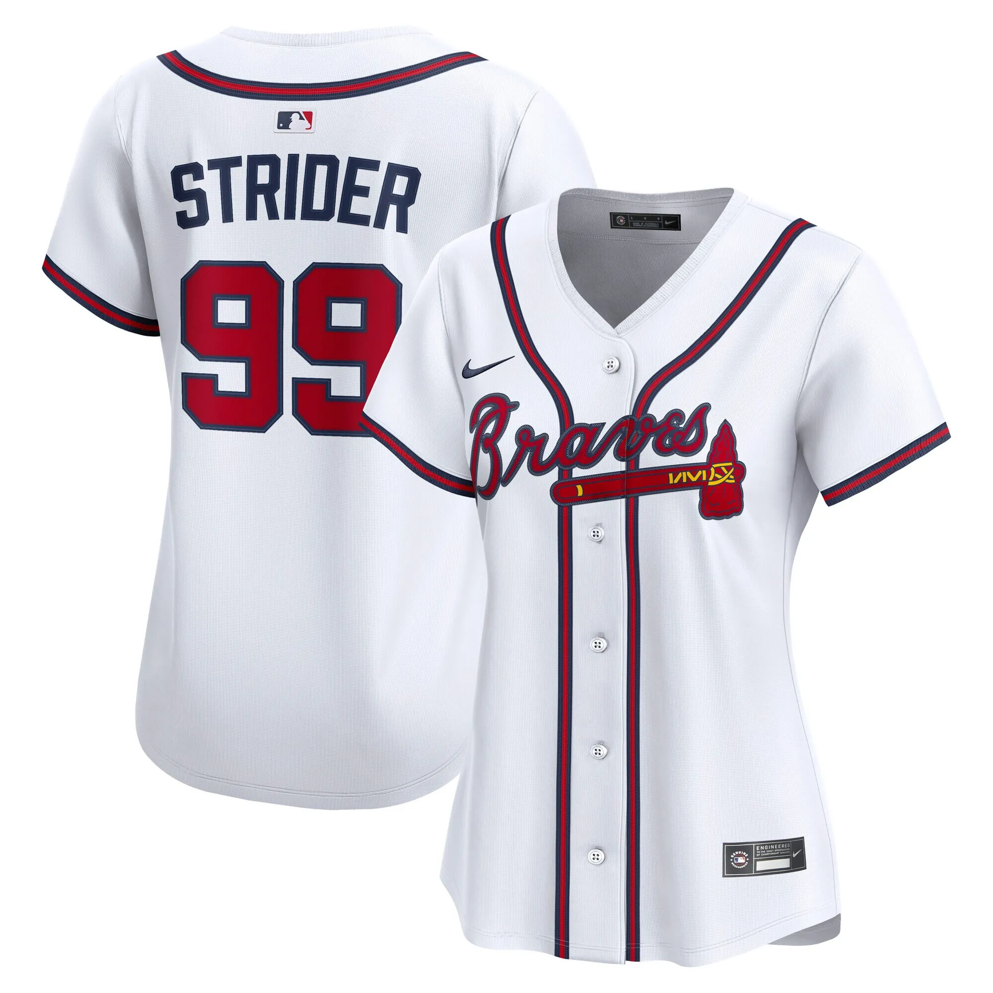 Spencer Strider Atlanta Braves Nike Women's Home Limited Player Jersey – White