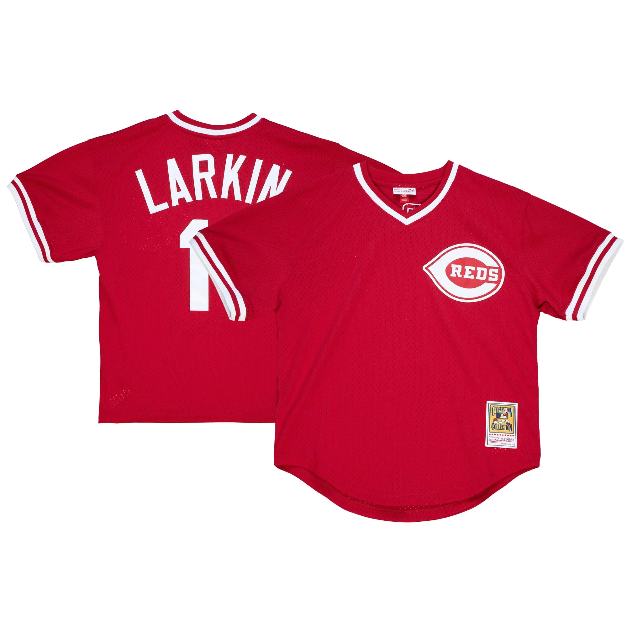 Barry Larkin Cincinnati Reds Mitchell & Ness Youth Cooperstown Collection Mesh Batting Practice Jersey - Red