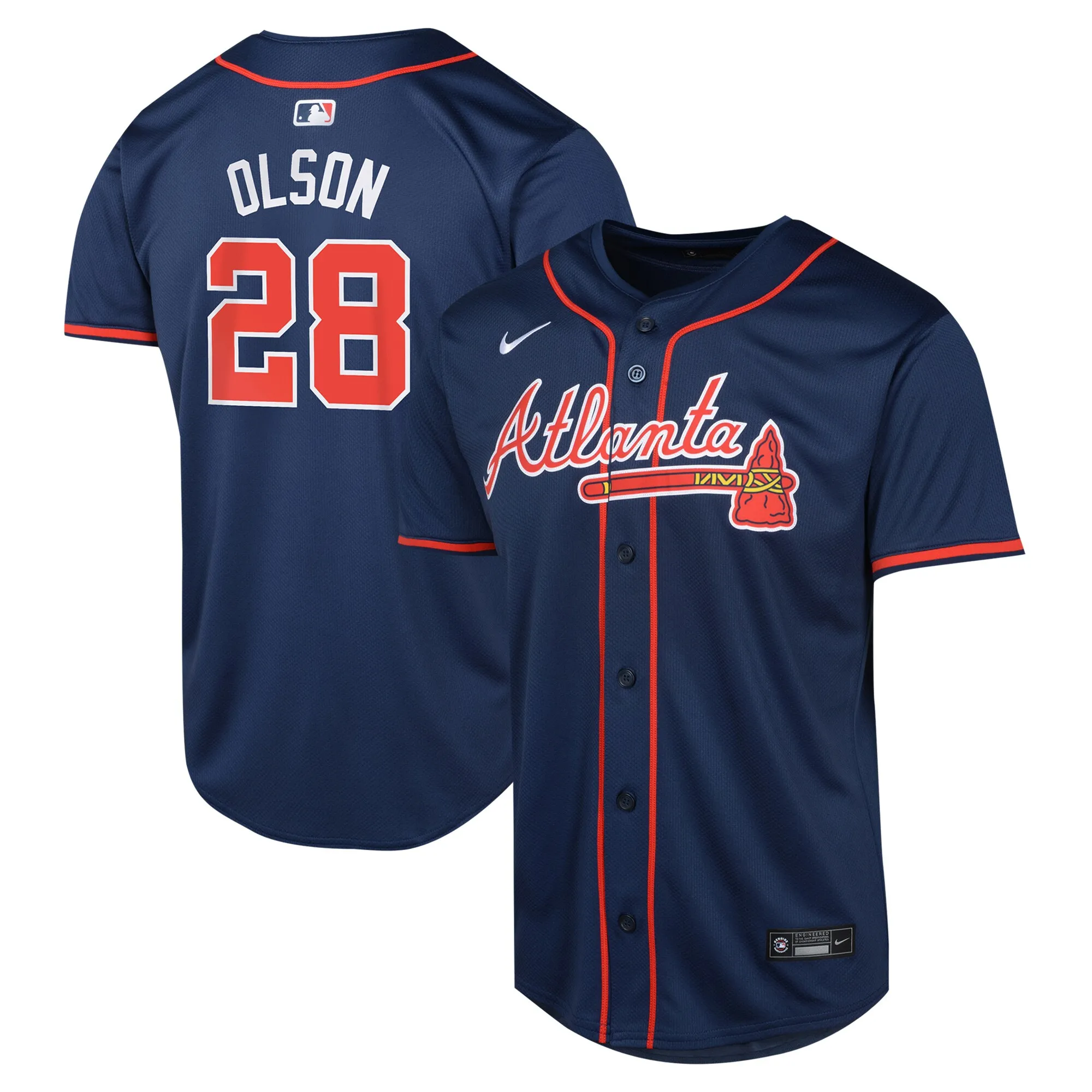 Matt Olson Atlanta Braves Nike Youth Alternate Limited Player Jersey – Navy