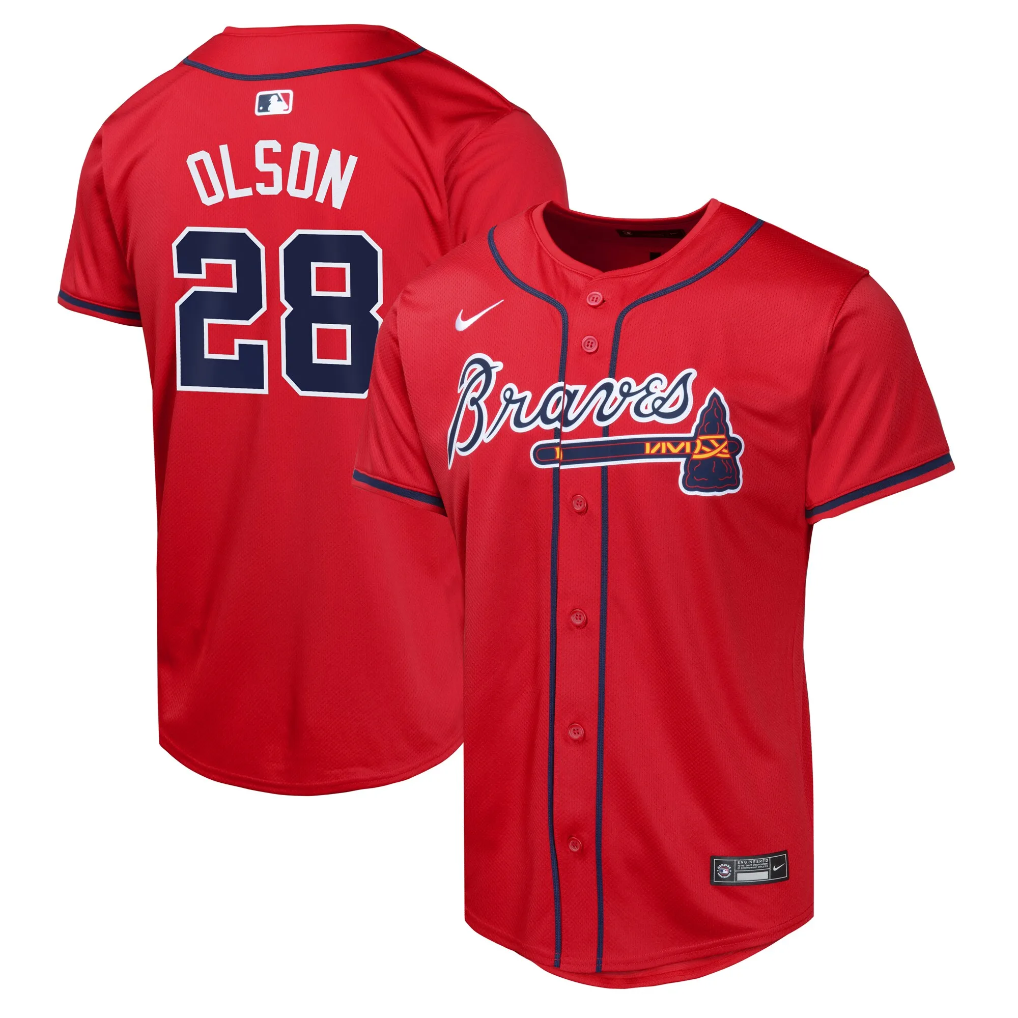 Matt Olson Atlanta Braves Nike Youth Alternate Limited Player Jersey - Red