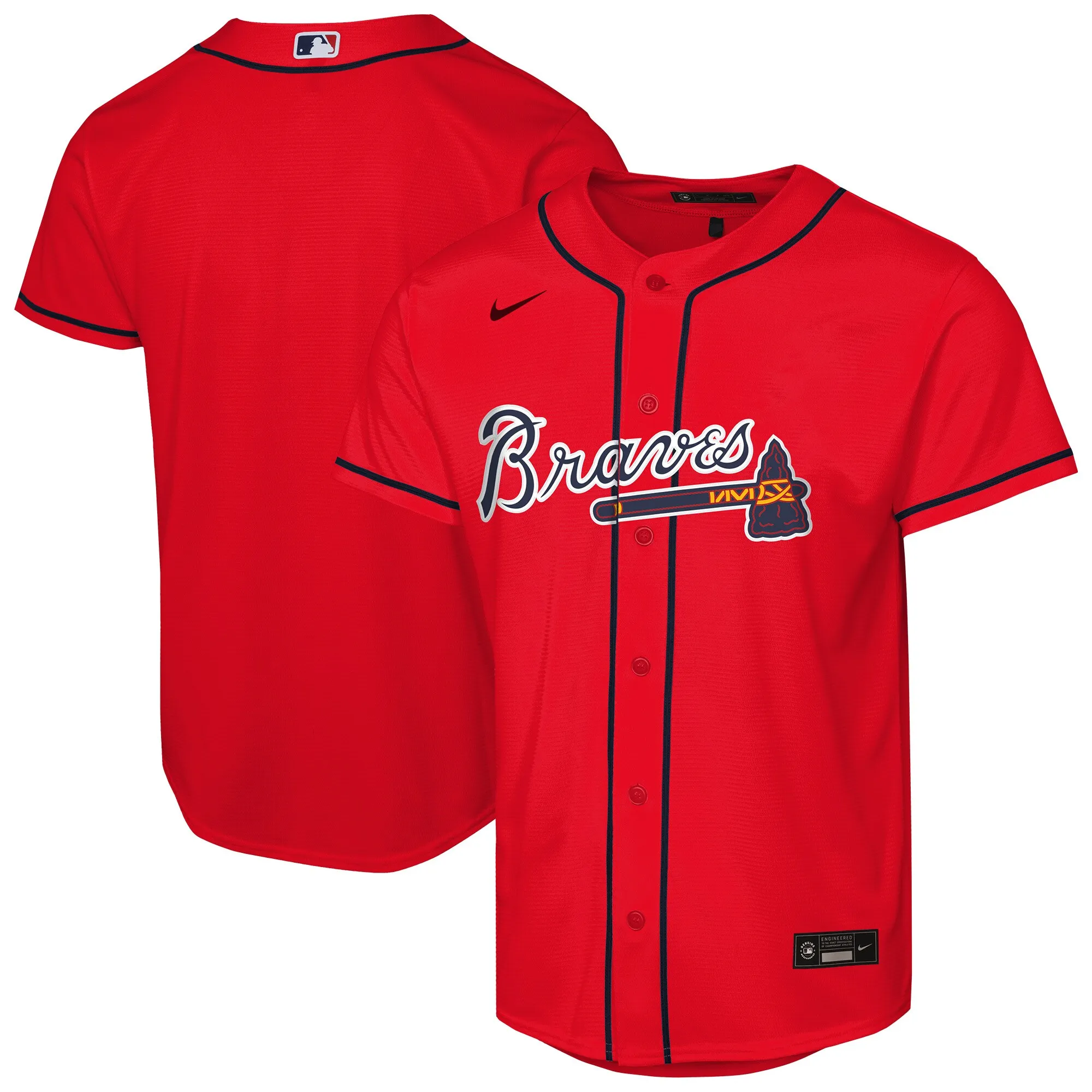 Atlanta Braves Nike Youth Alternate 2 Replica Jersey - Red