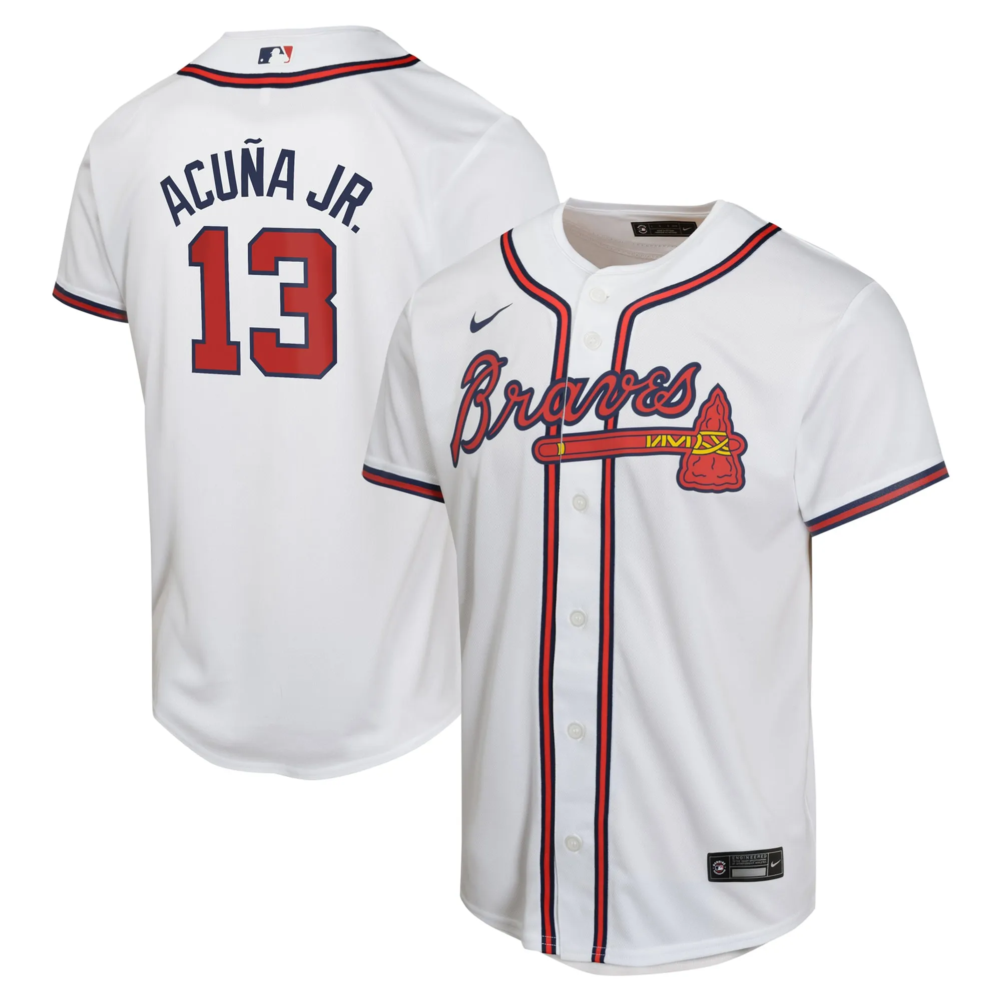Ronald Acuña Jr. Atlanta Braves Nike Youth Home Game Player Jersey - White