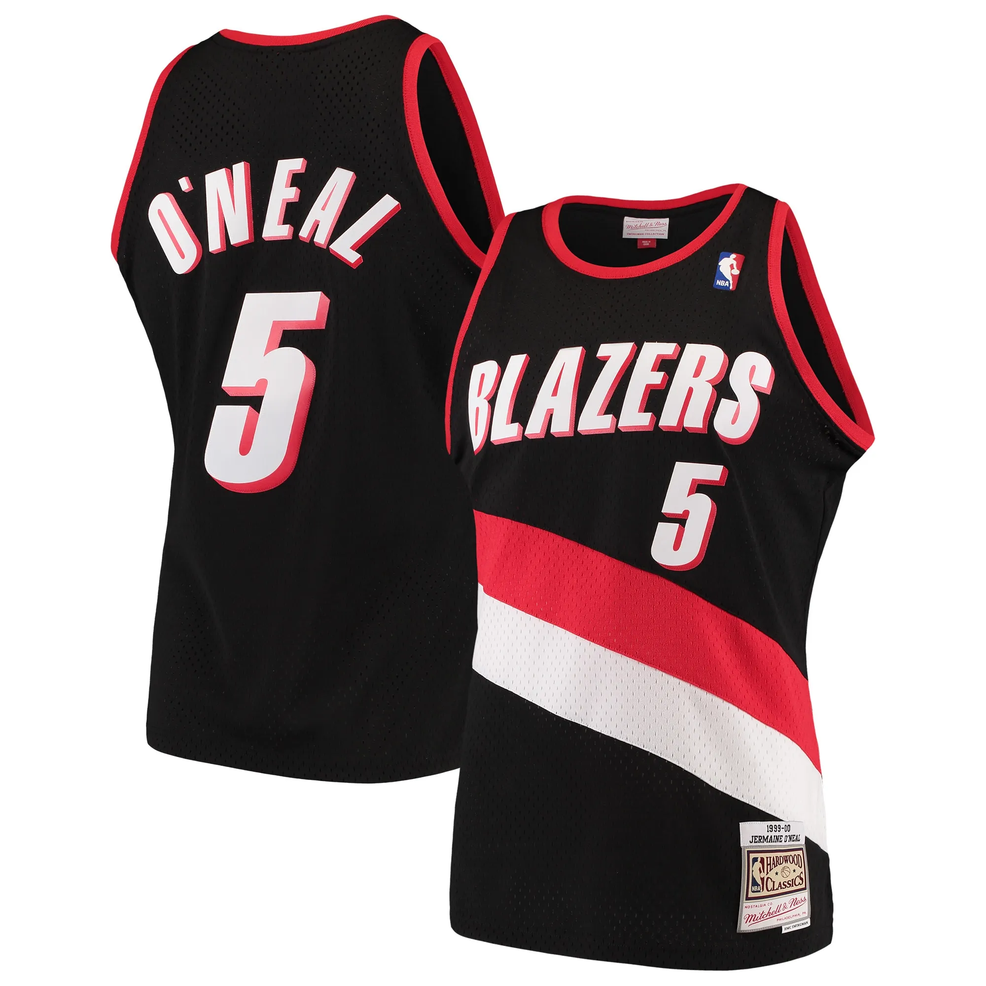 Jermaine O'Neal Portland Trail Blazers Mitchell & Ness 1999-00 Hardwood Classics Swingman Jersey - Black