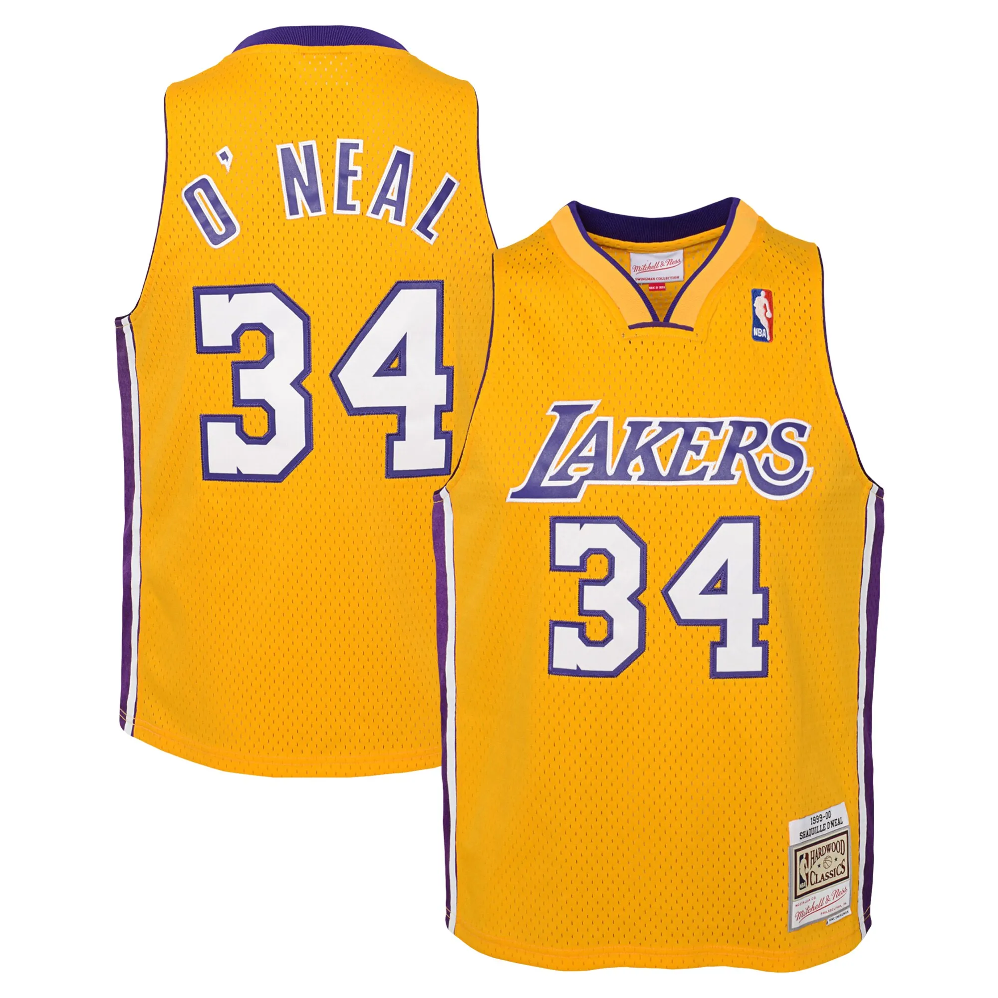Shaquille O'Neal Los Angeles Lakers Mitchell & Ness Youth 1999-00 Hardwood Classics Swingman Jersey - Gold