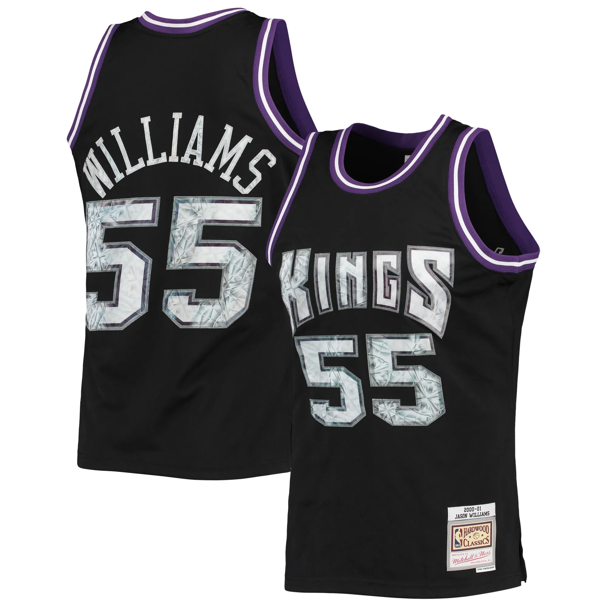 Jason Williams Sacramento Kings Mitchell & Ness 2000-01 Hardwood Classics NBA 75th Anniversary Diamond Swingman Jersey - Black