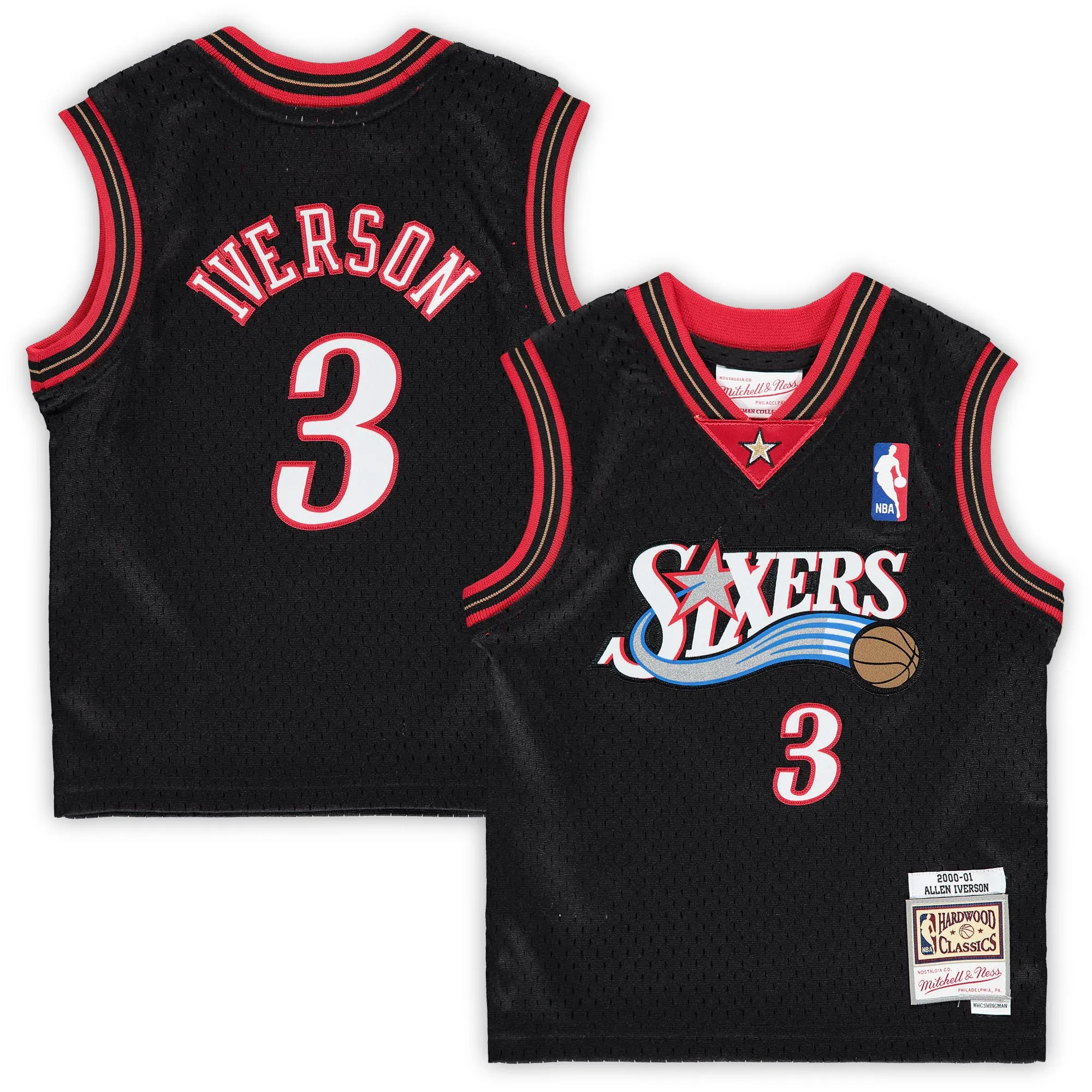 Allen Iverson Philadelphia 76ers Mitchell & Ness Infant 2000-01 Hardwood Classics Retired Player Jersey - Black