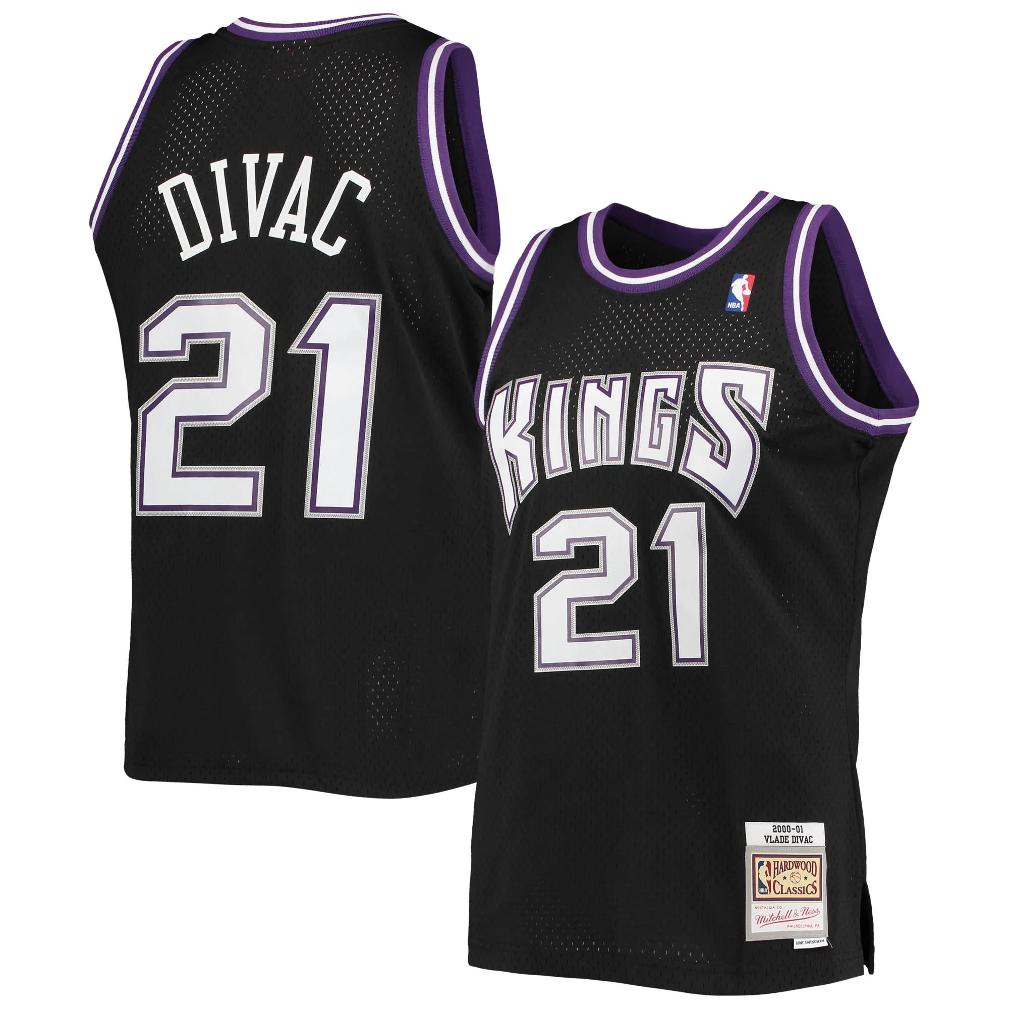 Vlade Divac Sacramento Kings Mitchell & Ness 2000-01 Hardwood Classics Swingman Jersey - Black