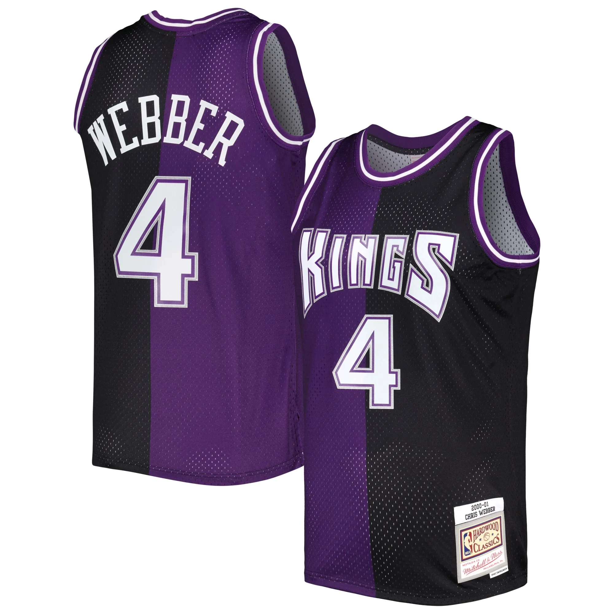 Chris Webber Sacramento Kings Mitchell & Ness Hardwood Classics 2000-01 Split Swingman Jersey - Purple-Black