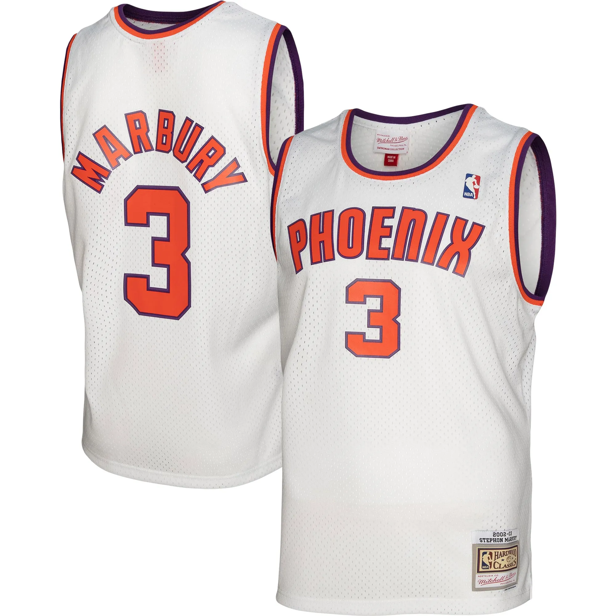 Stephon Marbury Phoenix Suns Mitchell & Ness 2002-03 Hardwood Classics Swingman Jersey - White