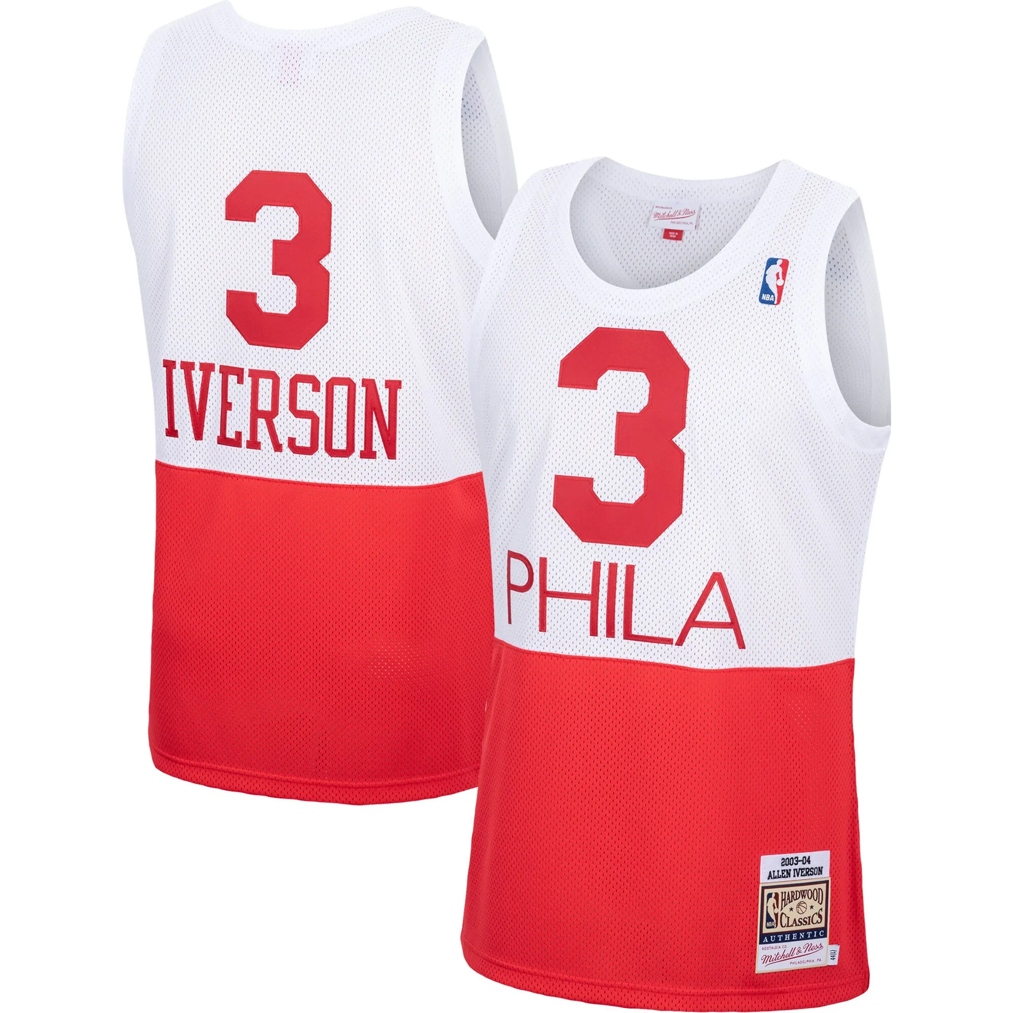 Allen Iverson Philadelphia 76ers Mitchell & Ness 2003-04 Hardwood Classics Authentic Jersey - White
