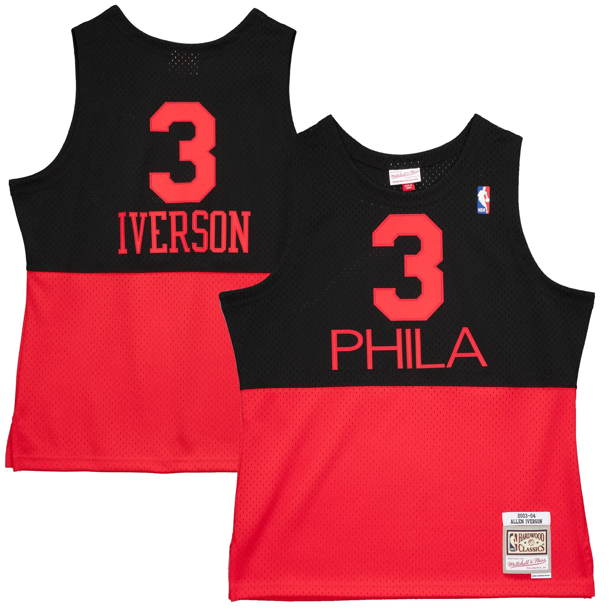 Allen Iverson Philadelphia 76ers Mitchell & Ness 2003-04 Hardwood Classics Reload 2.0 Swingman Jersey - Black
