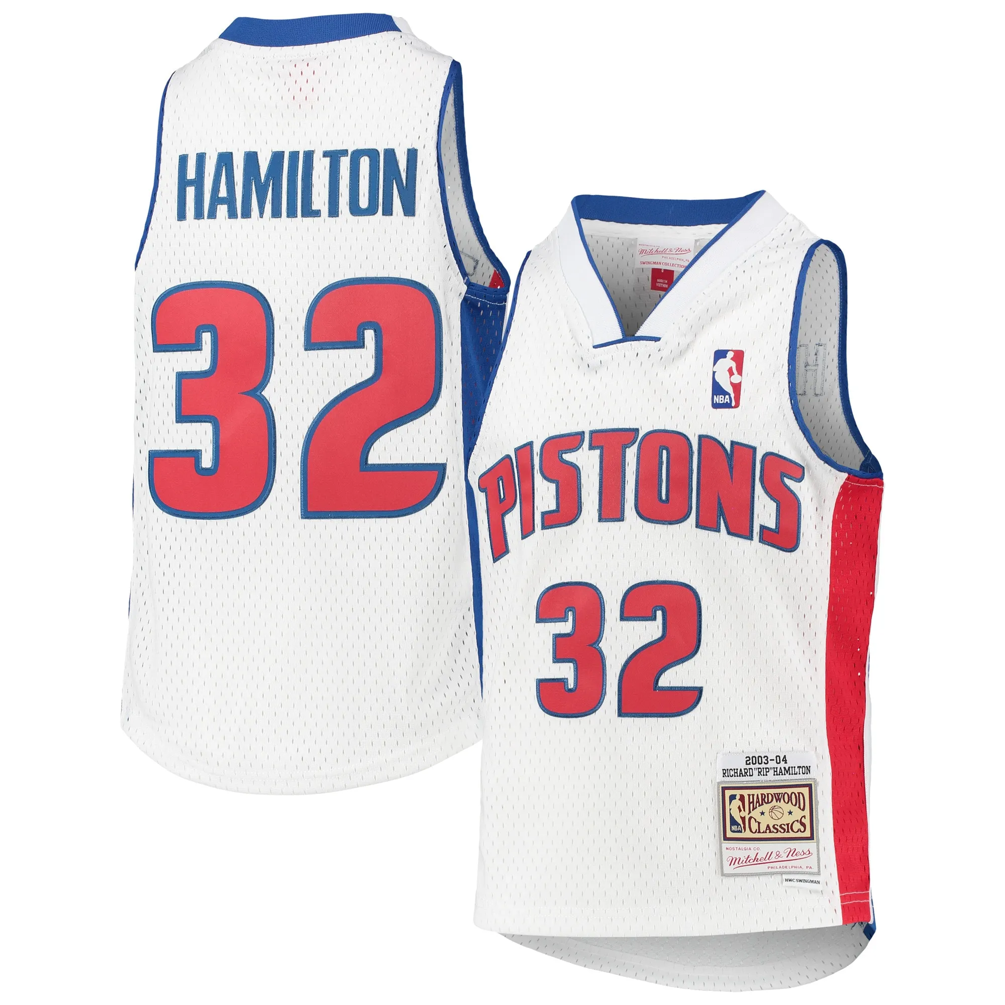 Richard Hamilton Detroit Pistons Mitchell & Ness Youth 2003-04 Hardwood Classics Swingman Jersey - White