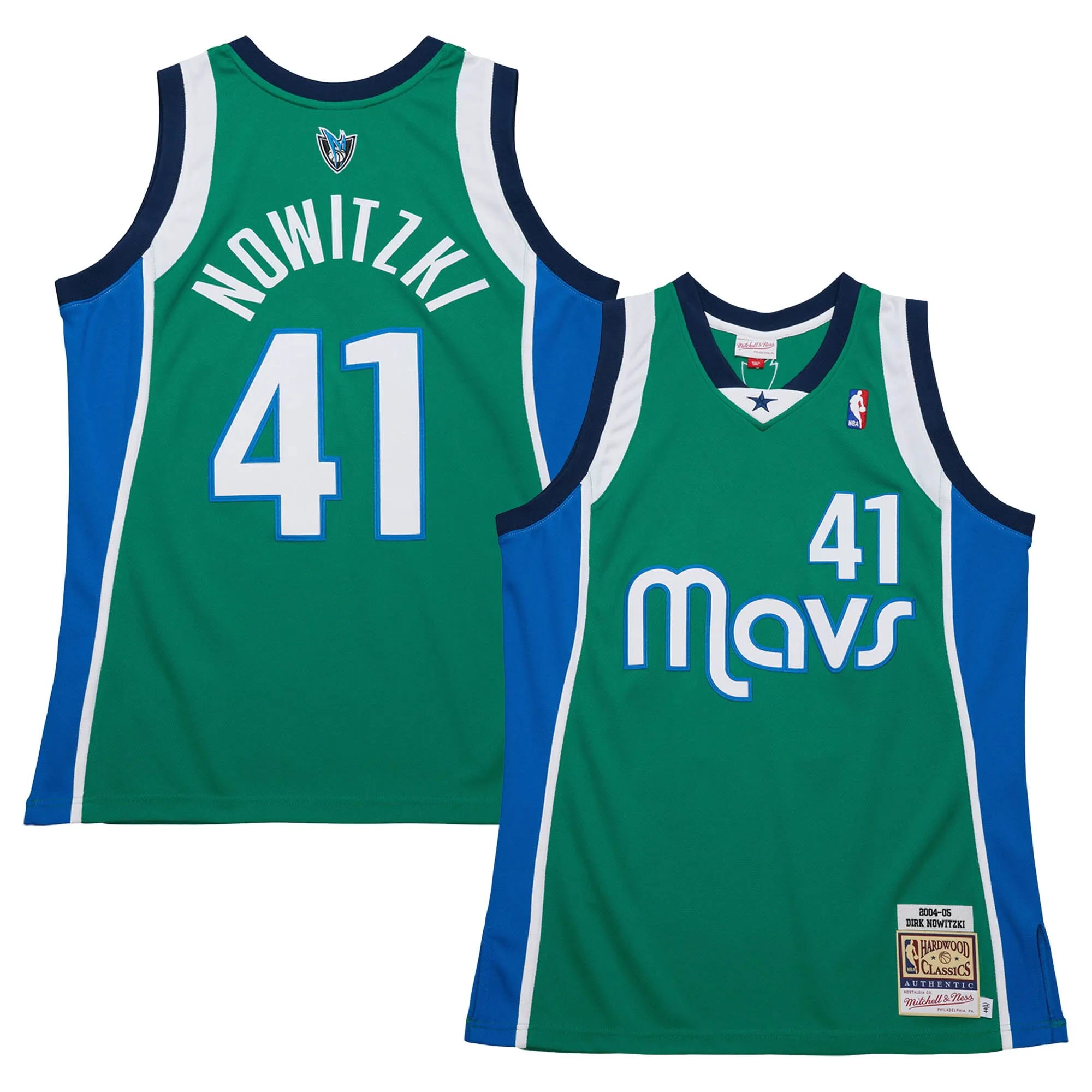 Dirk Nowitzki Dallas Mavericks Mitchell & Ness 2004-05 Hardwood Classics Authentic Jersey - Green
