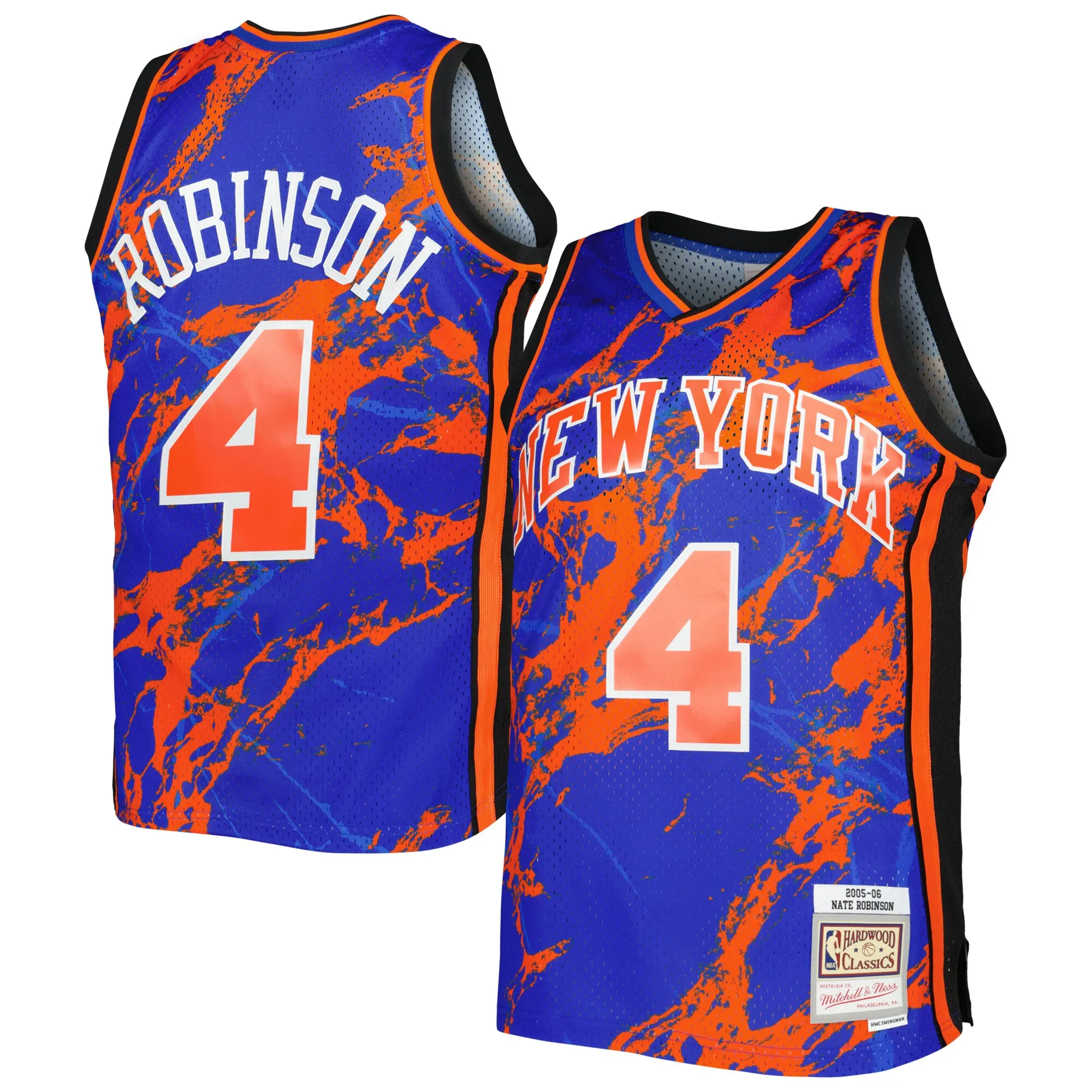 Nate Robinson New York Knicks Mitchell & Ness 2005-06 Hardwood Classics Marble Swingman Jersey - Blue