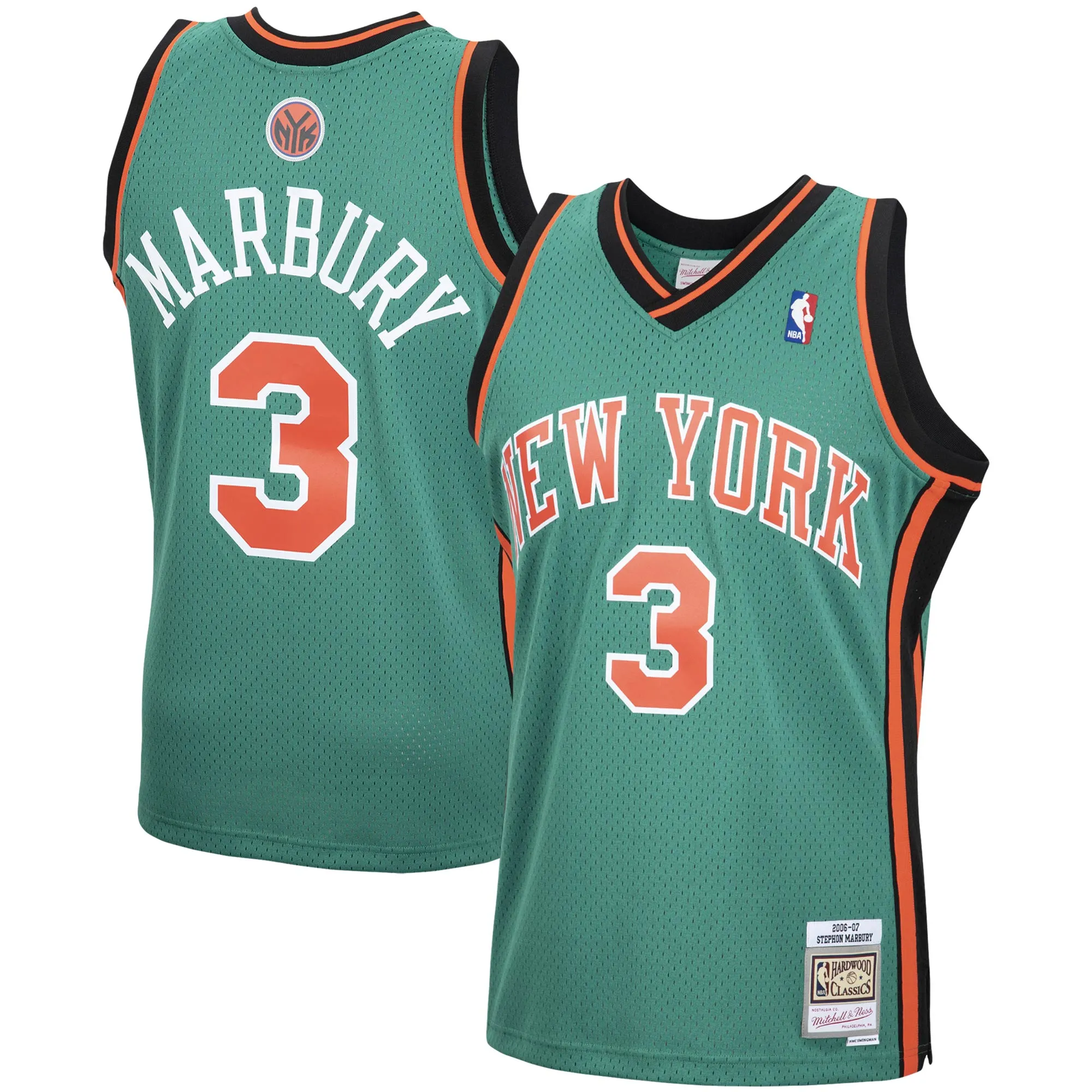 Stephon Marbury New York Knicks Mitchell & Ness 2006-07 Hardwood Classics Swingman Jersey - Green