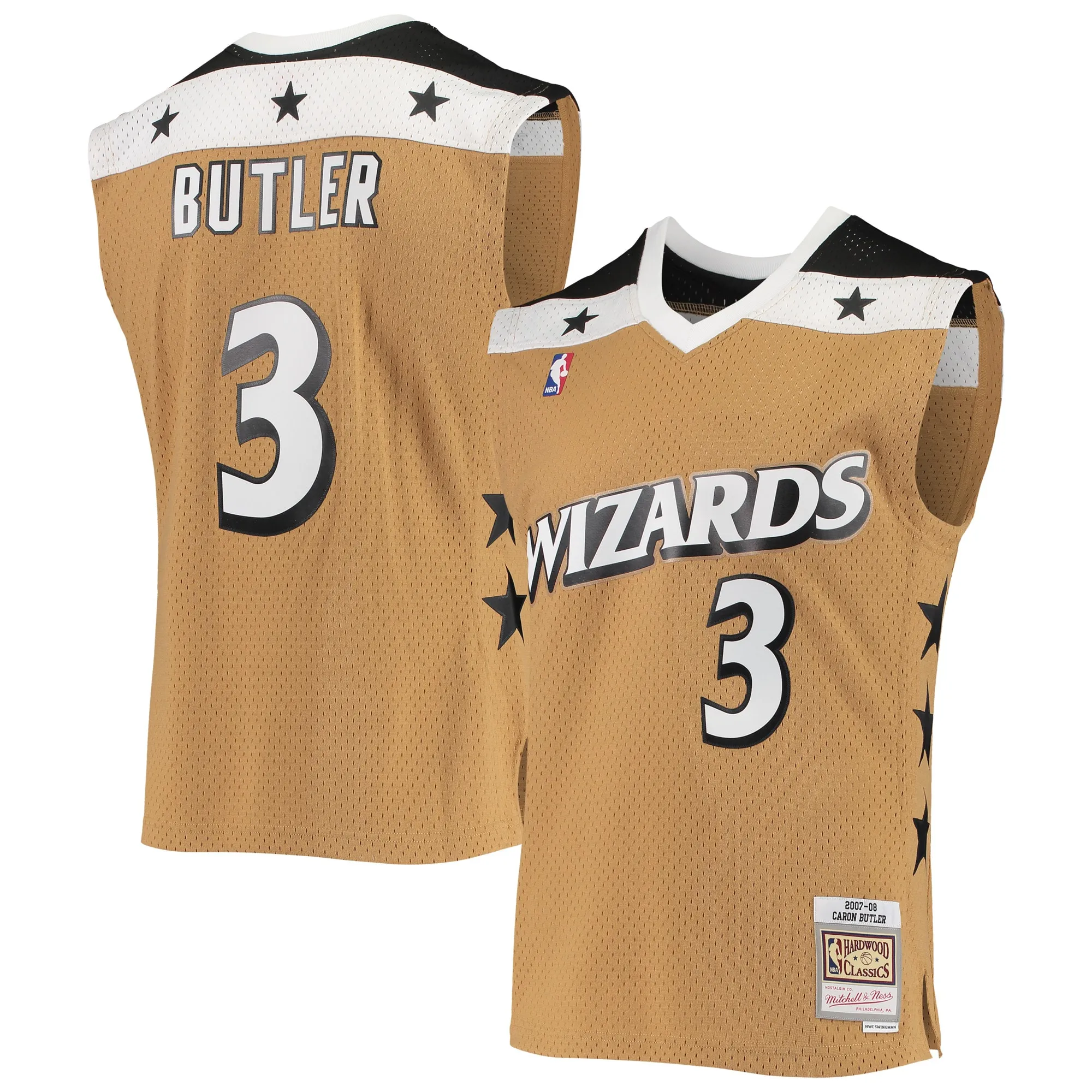 Caron Butler Washington Wizards Mitchell & Ness 2007-08 Hardwood Classics Swingman Jersey - Gold