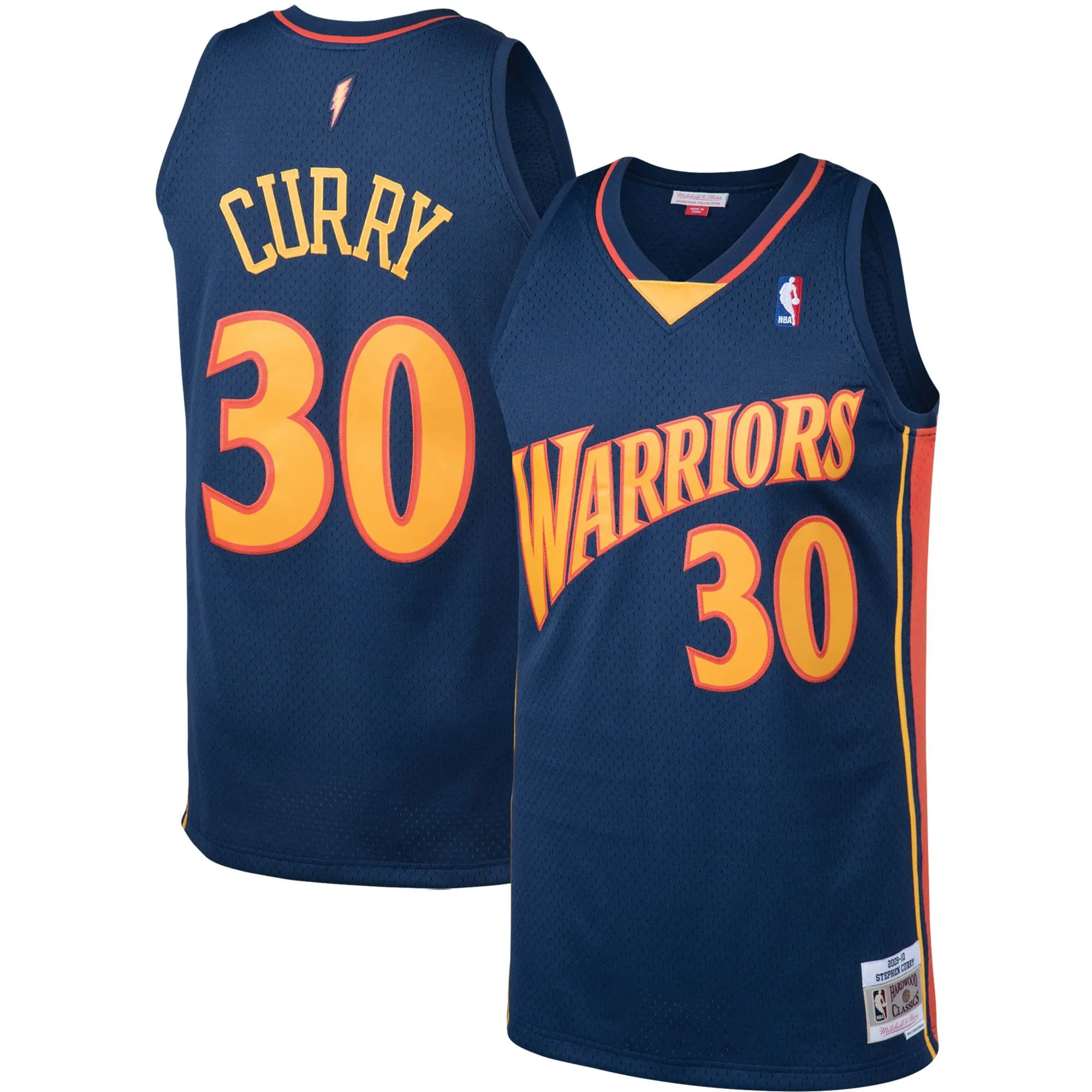 Stephen Curry Golden State Warriors Mitchell & Ness 2009-10 Big & Tall Hardwood Classics Swingman Jersey - Navy