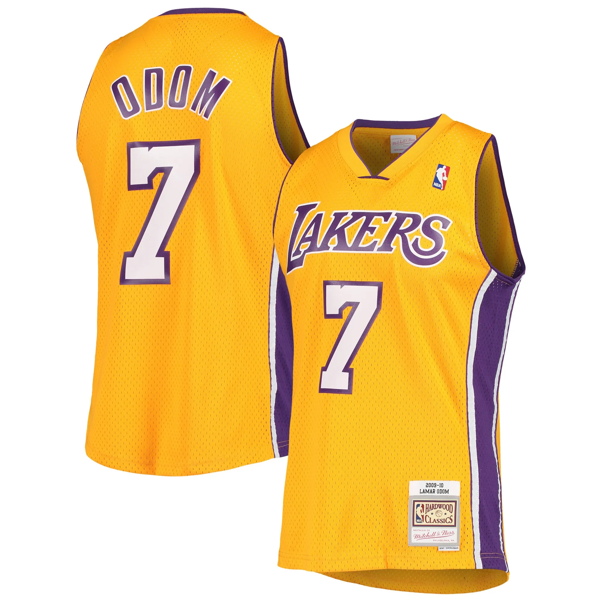 Lamar Odom Los Angeles Lakers Mitchell & Ness 2009-10 Hardwood Classics Swingman Jersey - Gold