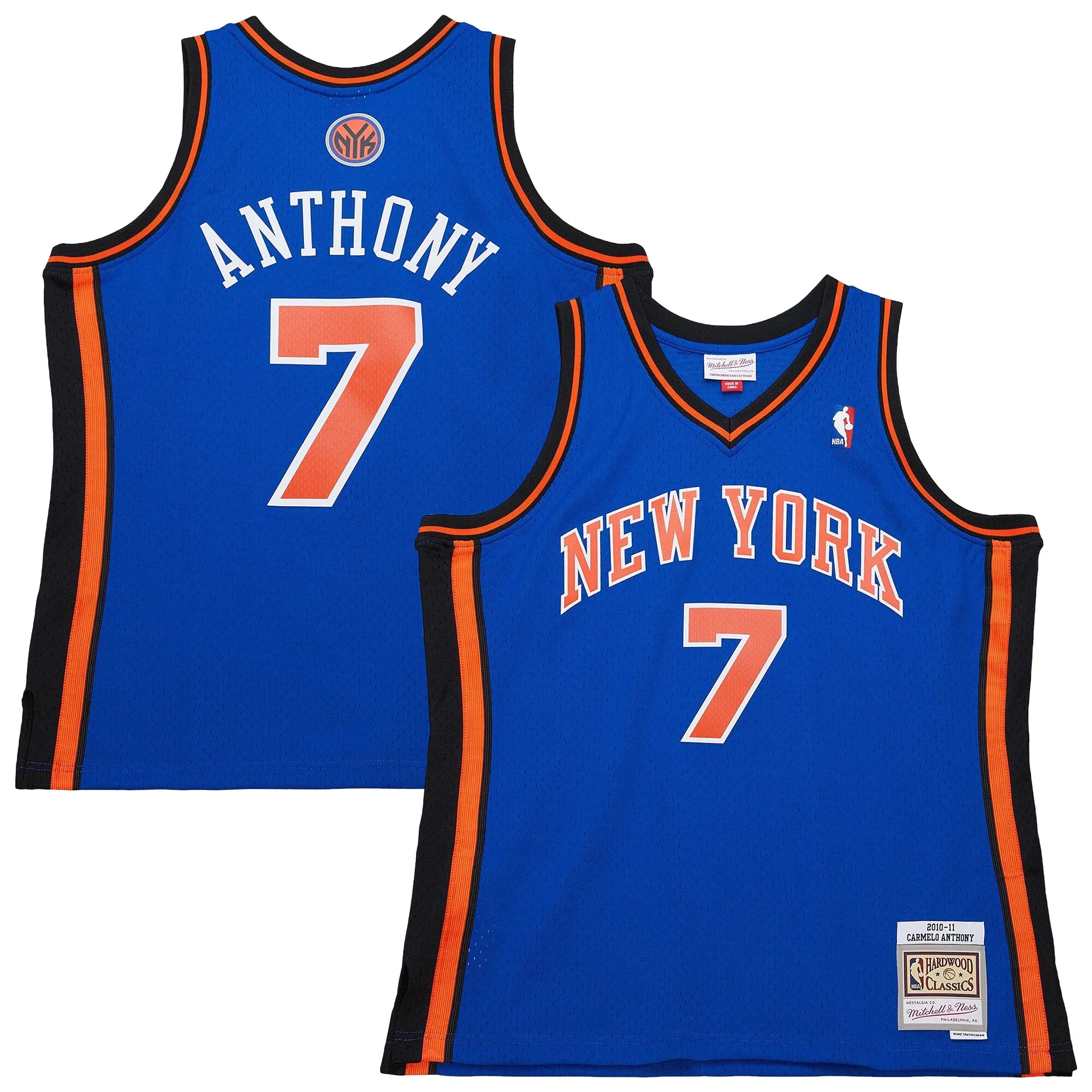 Carmelo Anthony New York Knicks Mitchell & Ness 2010-11 Swingman Jersey - Blue