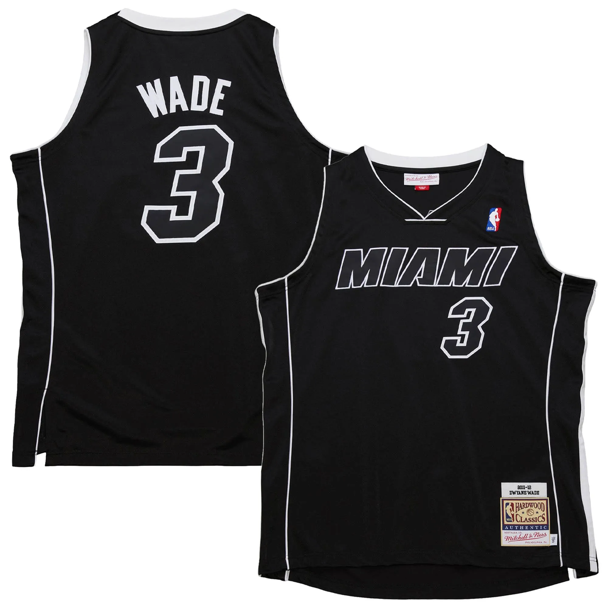 Dwyane Wade Miami Heat Mitchell & Ness 2011-12 Hardwood Classics Authentic Jersey - Black