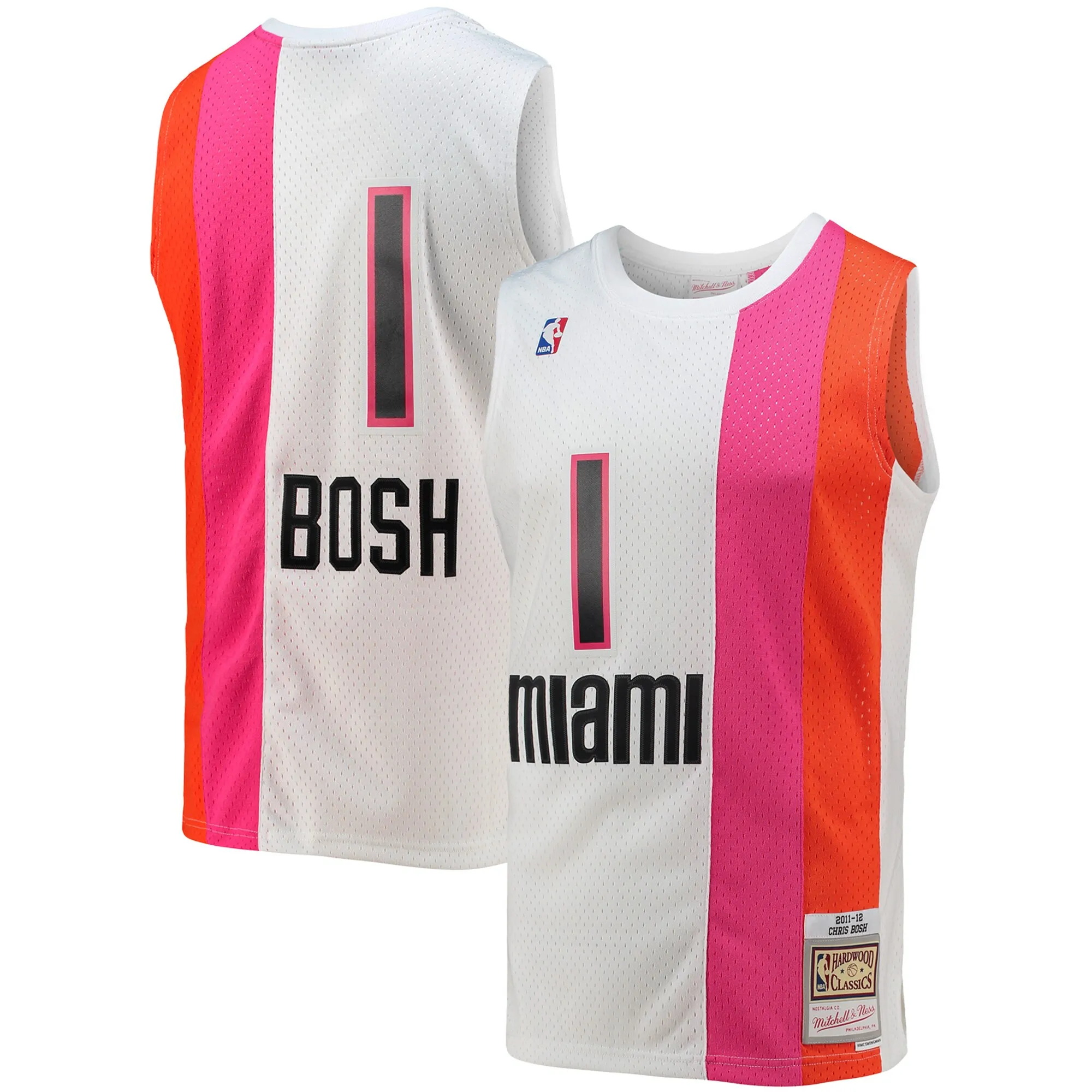 Chris Bosh Miami Heat Mitchell & Ness 2011-12 Hardwood Classics Swingman Jersey - White