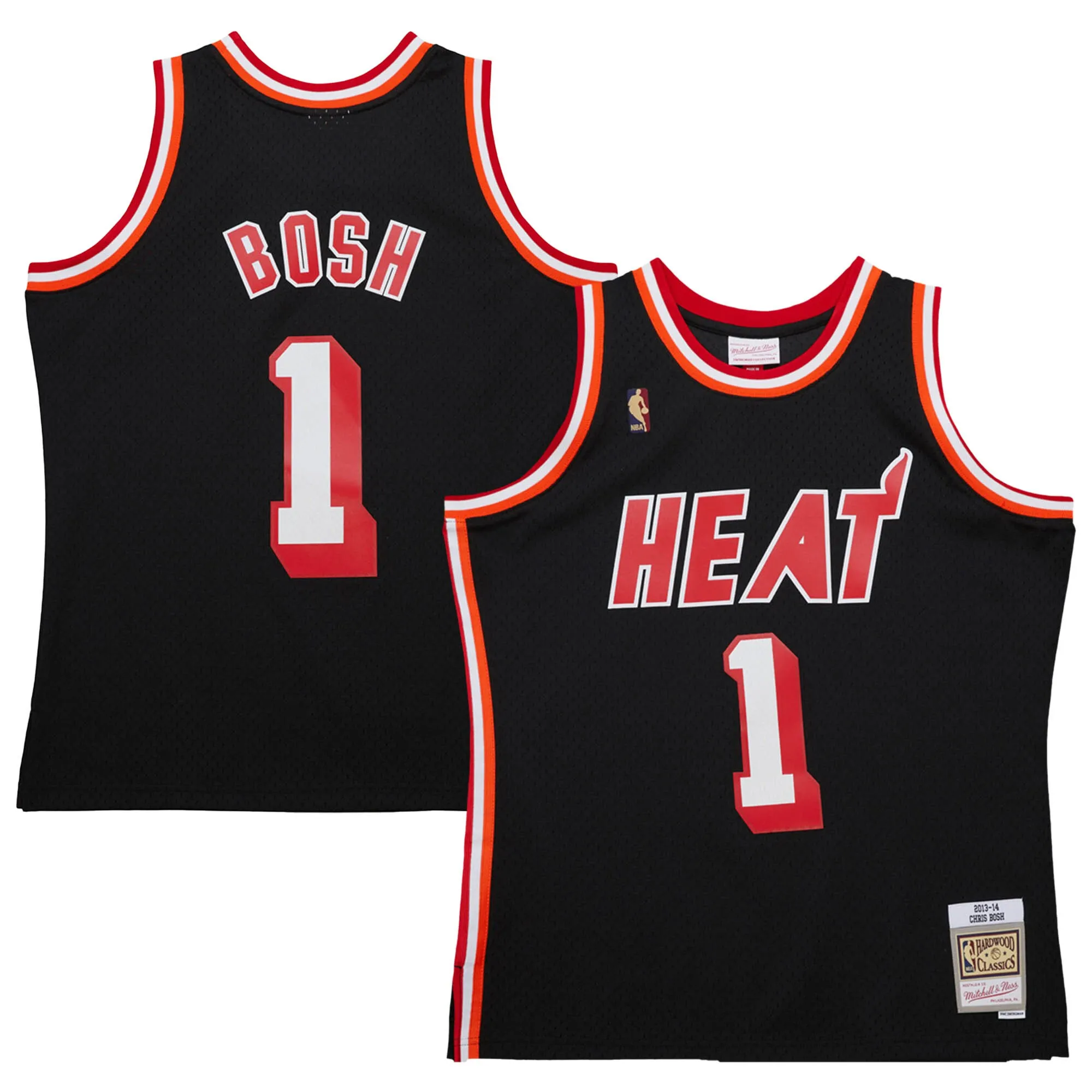 Chris Bosh Miami Heat Mitchell & Ness 2013-14 Hardwood Classics Swingman Jersey - Black