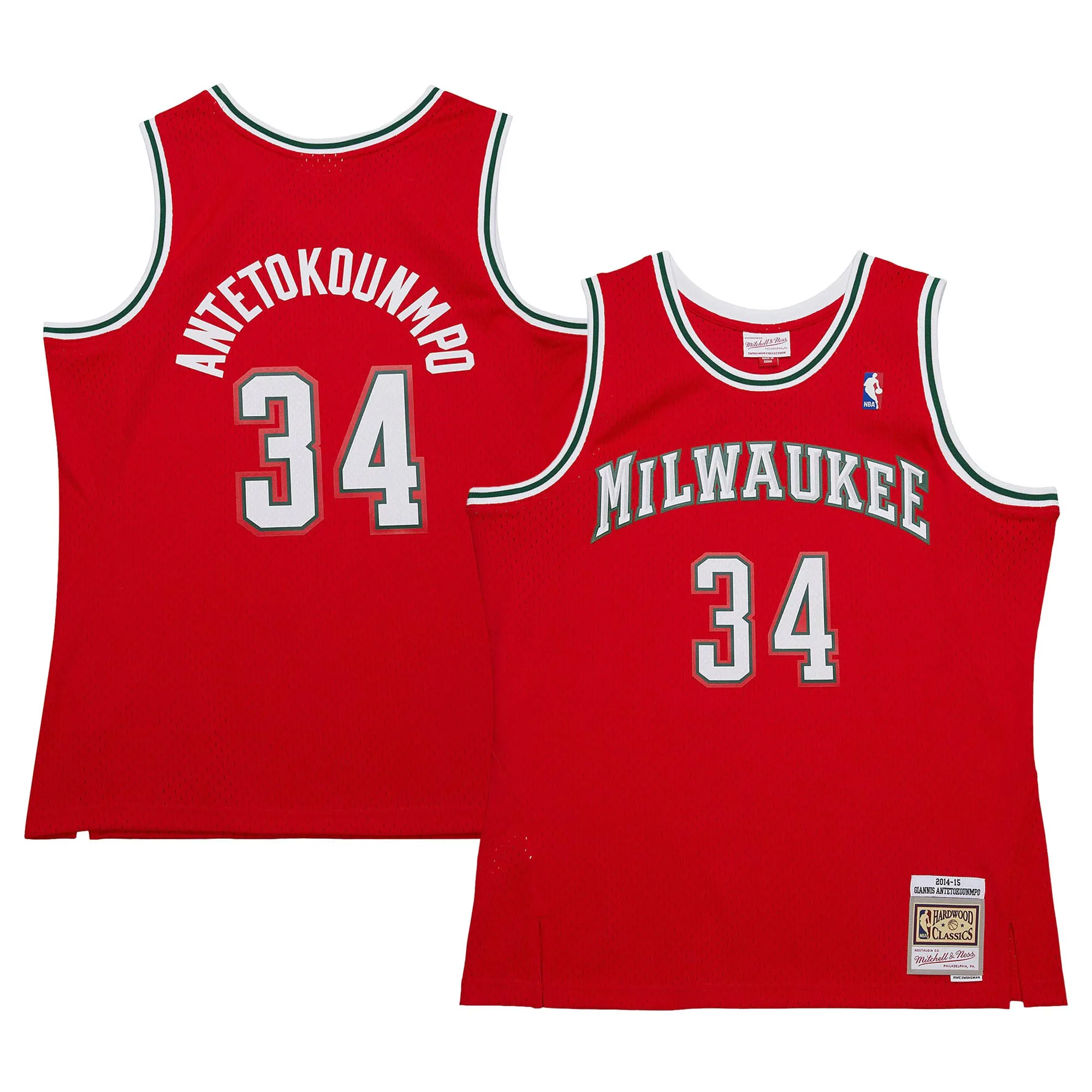 Giannis Antetokounmpo Milwaukee Bucks Mitchell & Ness 2014-15 Hardwood Classics Swingman Jersey - Red