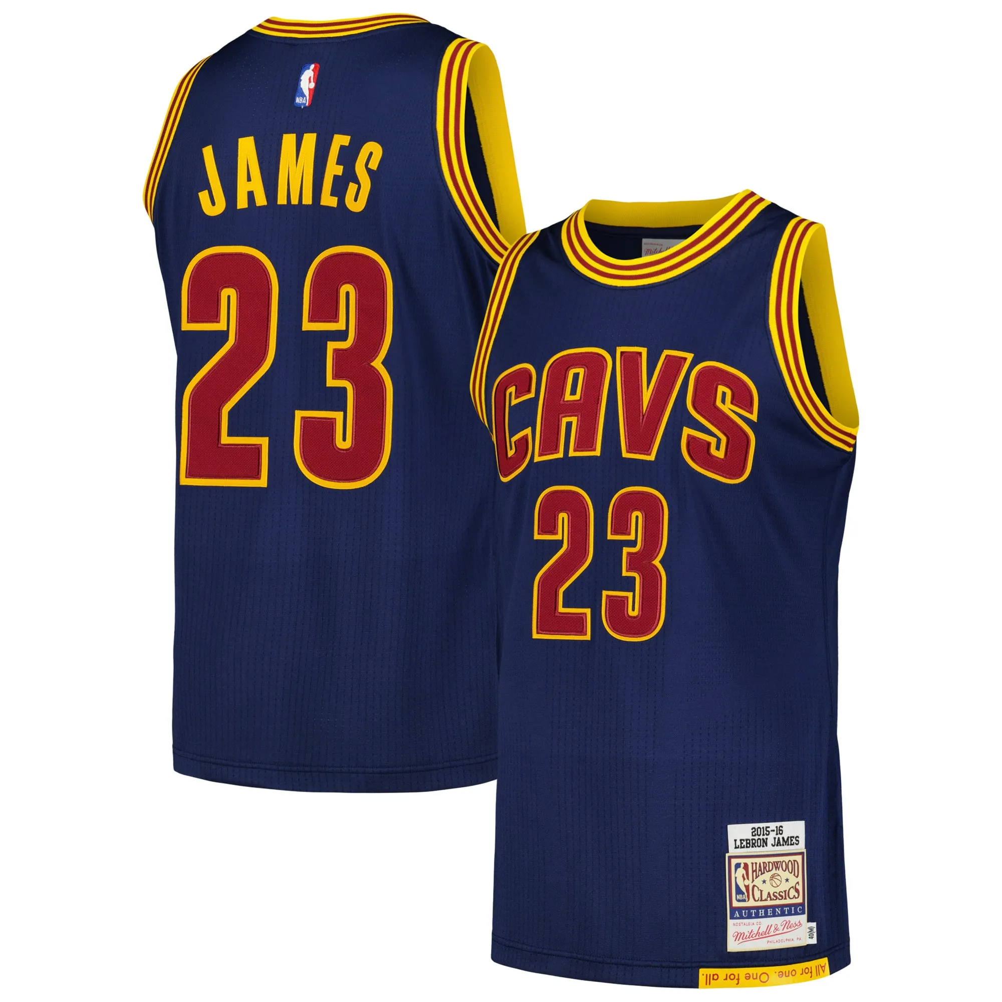 LeBron James Cleveland Cavaliers Mitchell & Ness 2015-16 Hardwood Classics Authentic Jersey - Navy